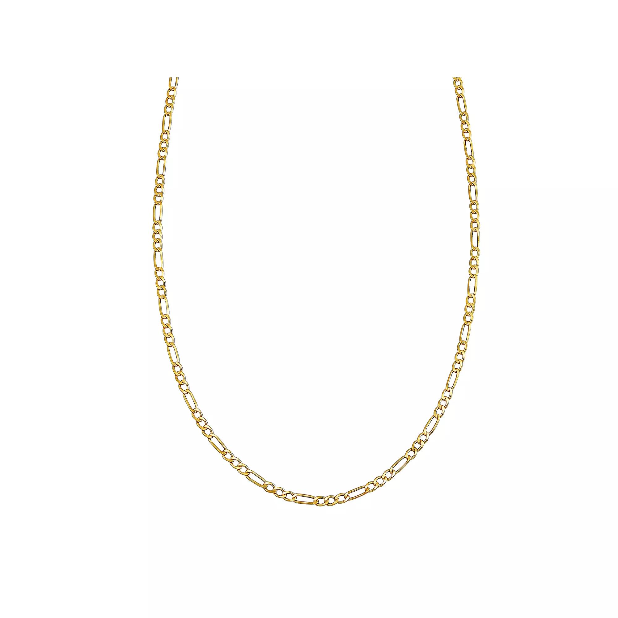 Everlasting Gold 10k Gold 2.6 mm Figaro Chain Necklace, Womens Product Image