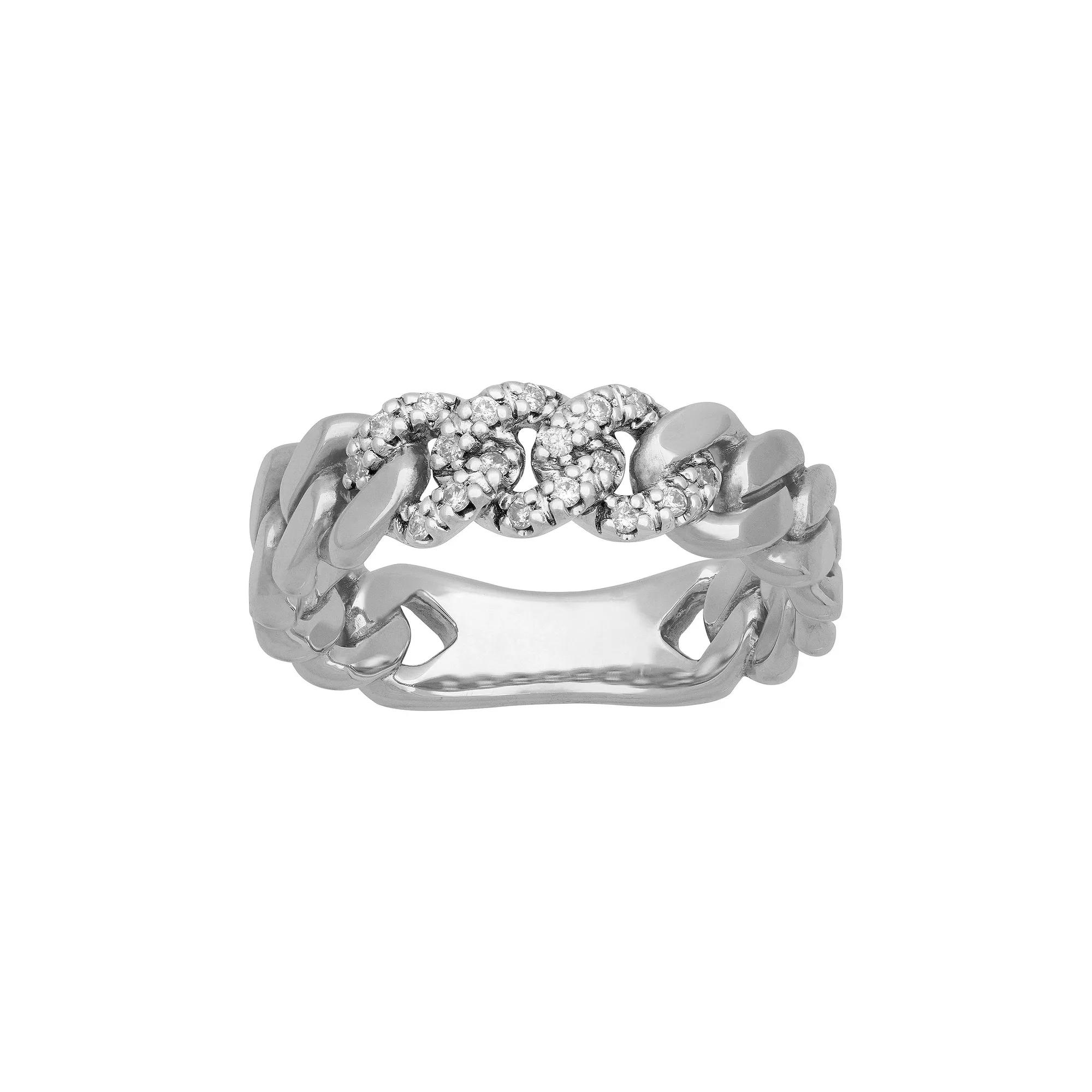 AXL 10k Gold 1/10 Carat T.W. Diamond Men's Link Band, 10k White Gold Product Image