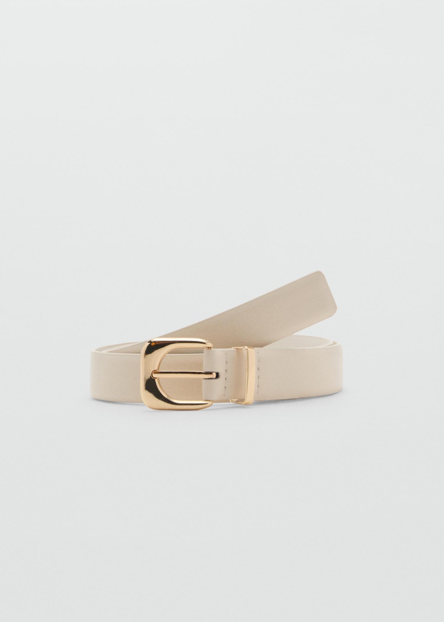 Leather effect belt with buckle - Women | MANGO USA Product Image