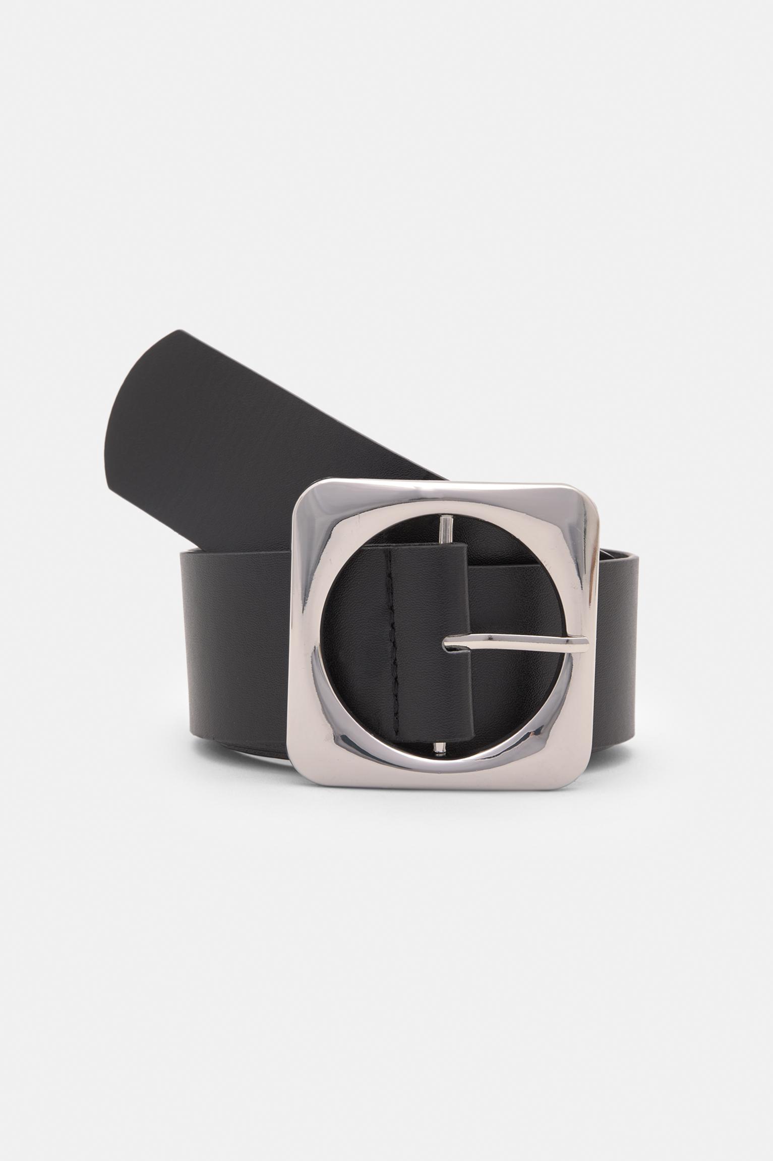 Faux leather belt with a large buckle Product Image