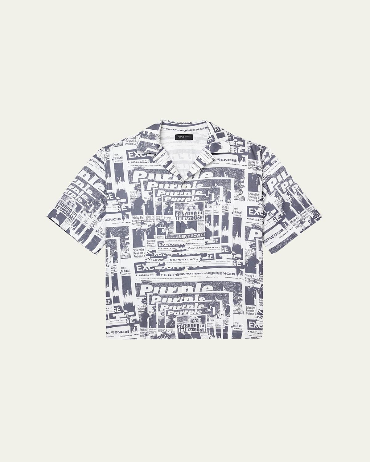 Mens Printed Lyocell Camp Shirt - Product Image
