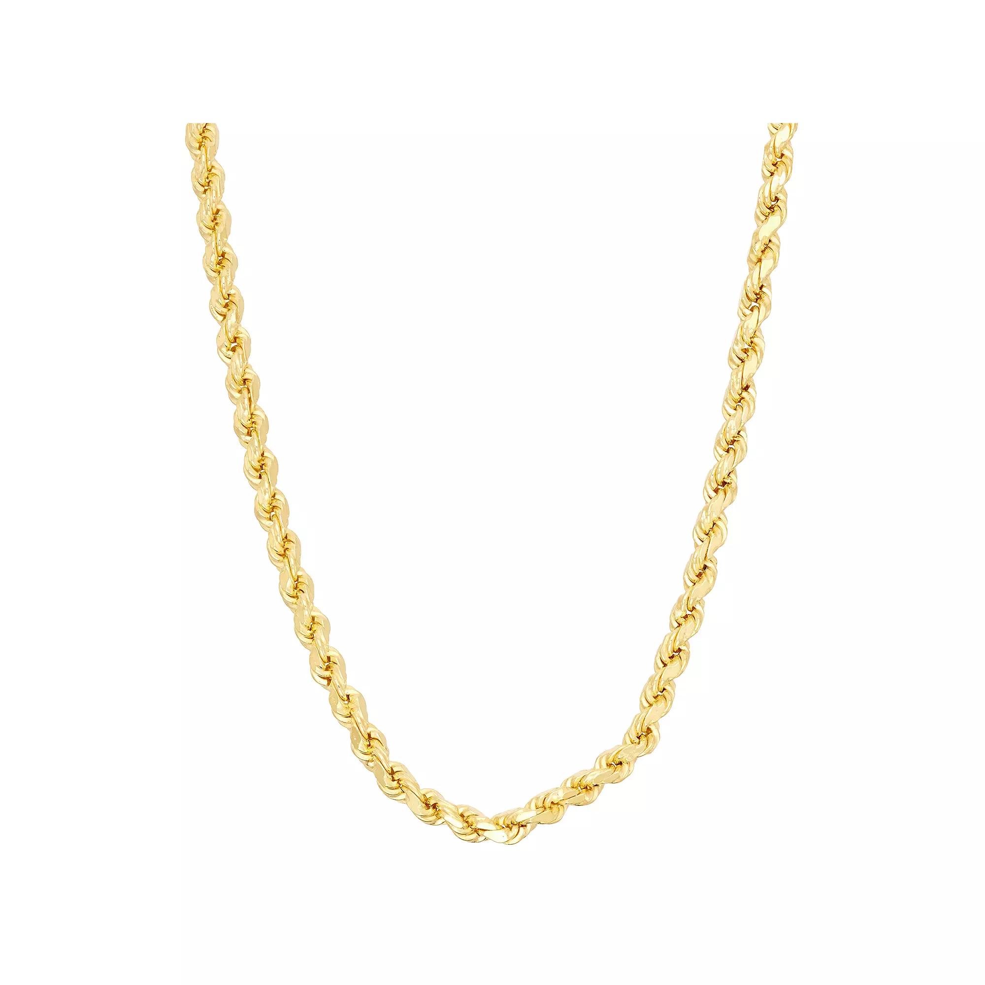 Jordan Blue Men's 14k Gold Over Silver Rope Chain Necklace, Size: 22", Gold Tone Product Image