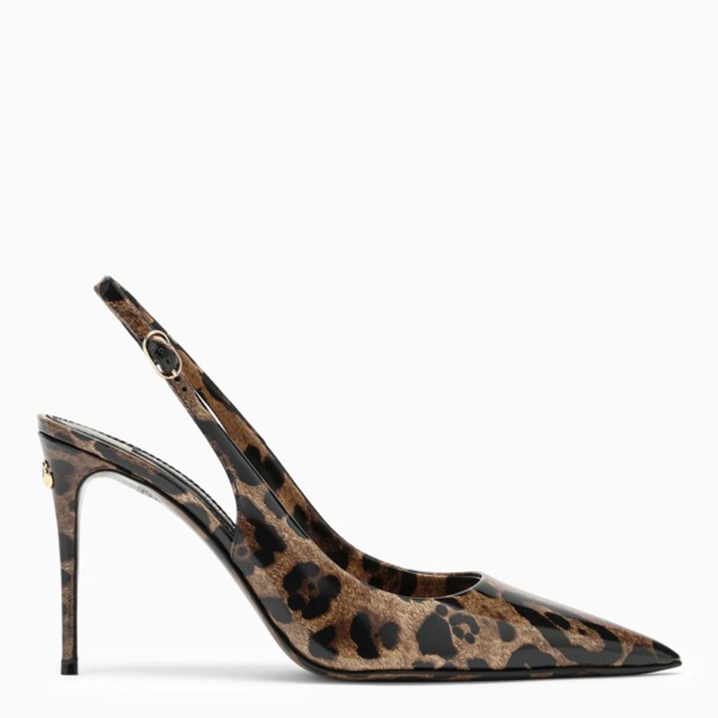 DOLCE & GABBANA Luxurious Leopard Printed Slingback Pumps For Women In Lavender Product Image