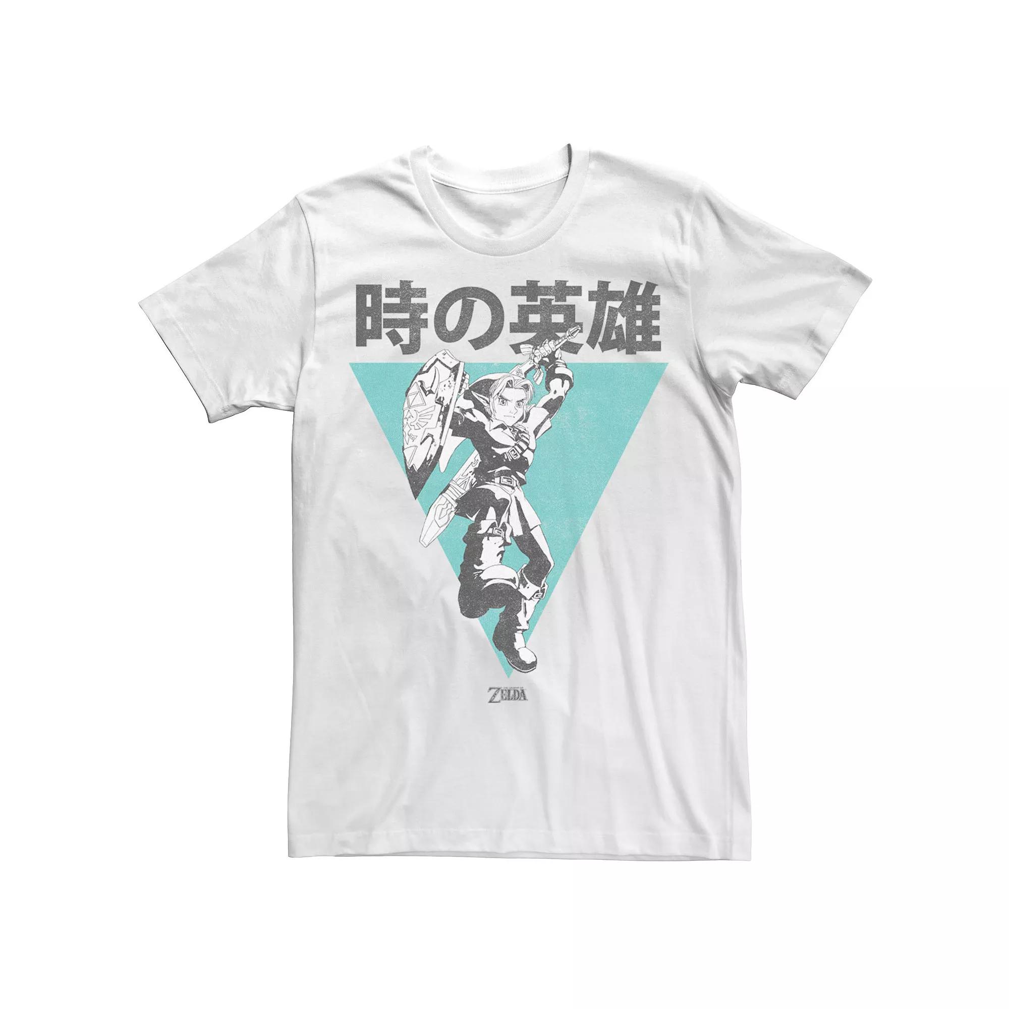 Men's Nintendo Legend Of Zelda Link Kanji Triangle Poster Graphic Tee,  Product Image
