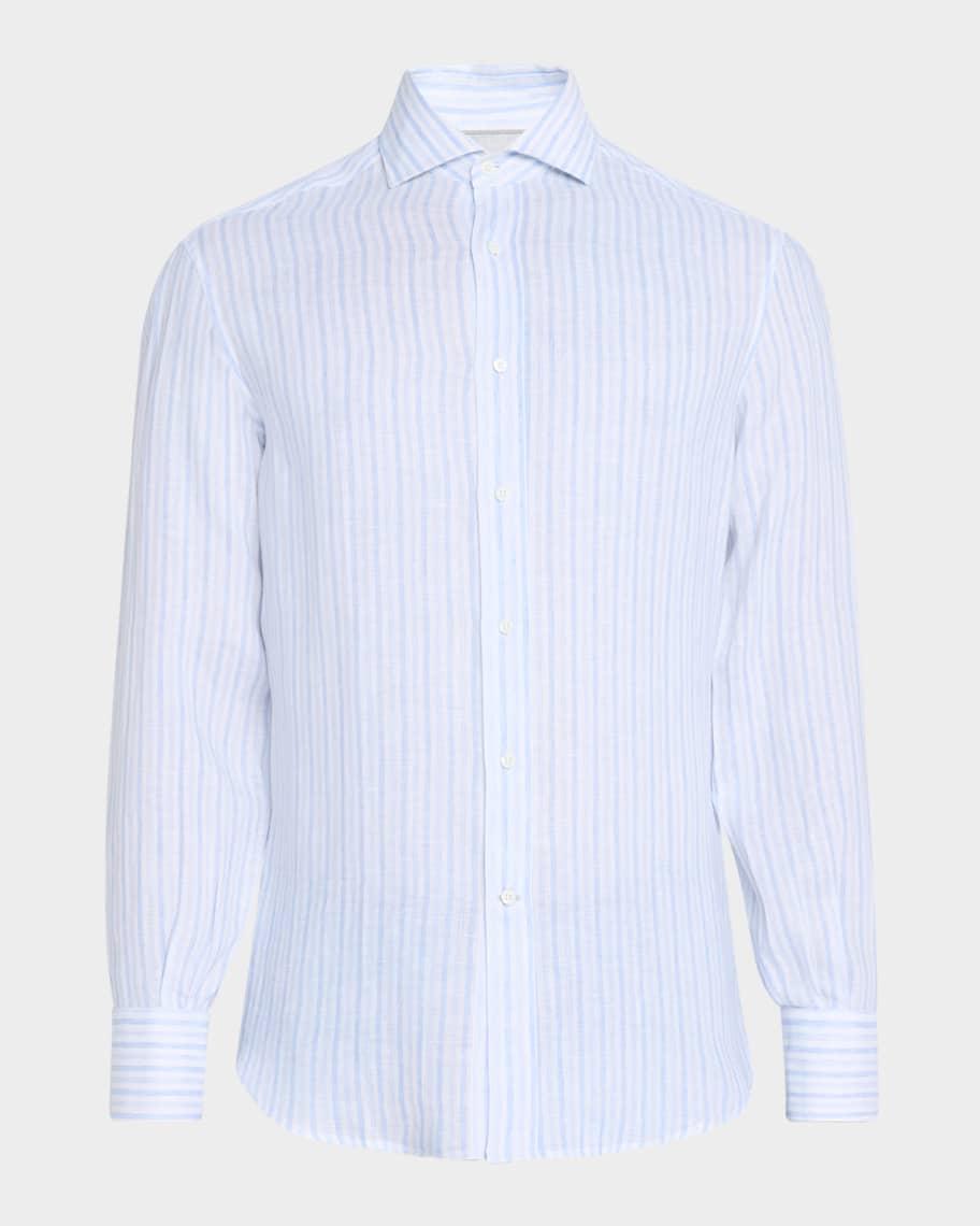 Men's Linen Multi-Stripe Sport Shirt Product Image