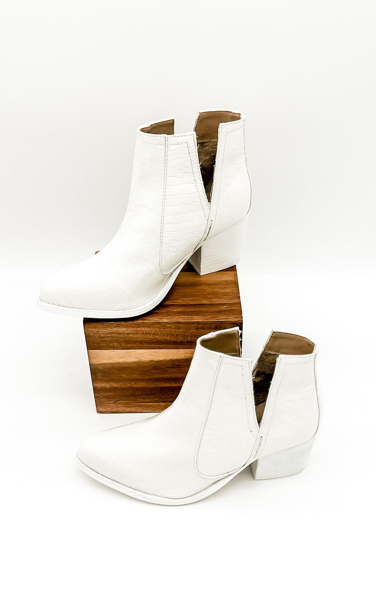 Tarim Bootie in White Croc (Online Exclusive) Product Image