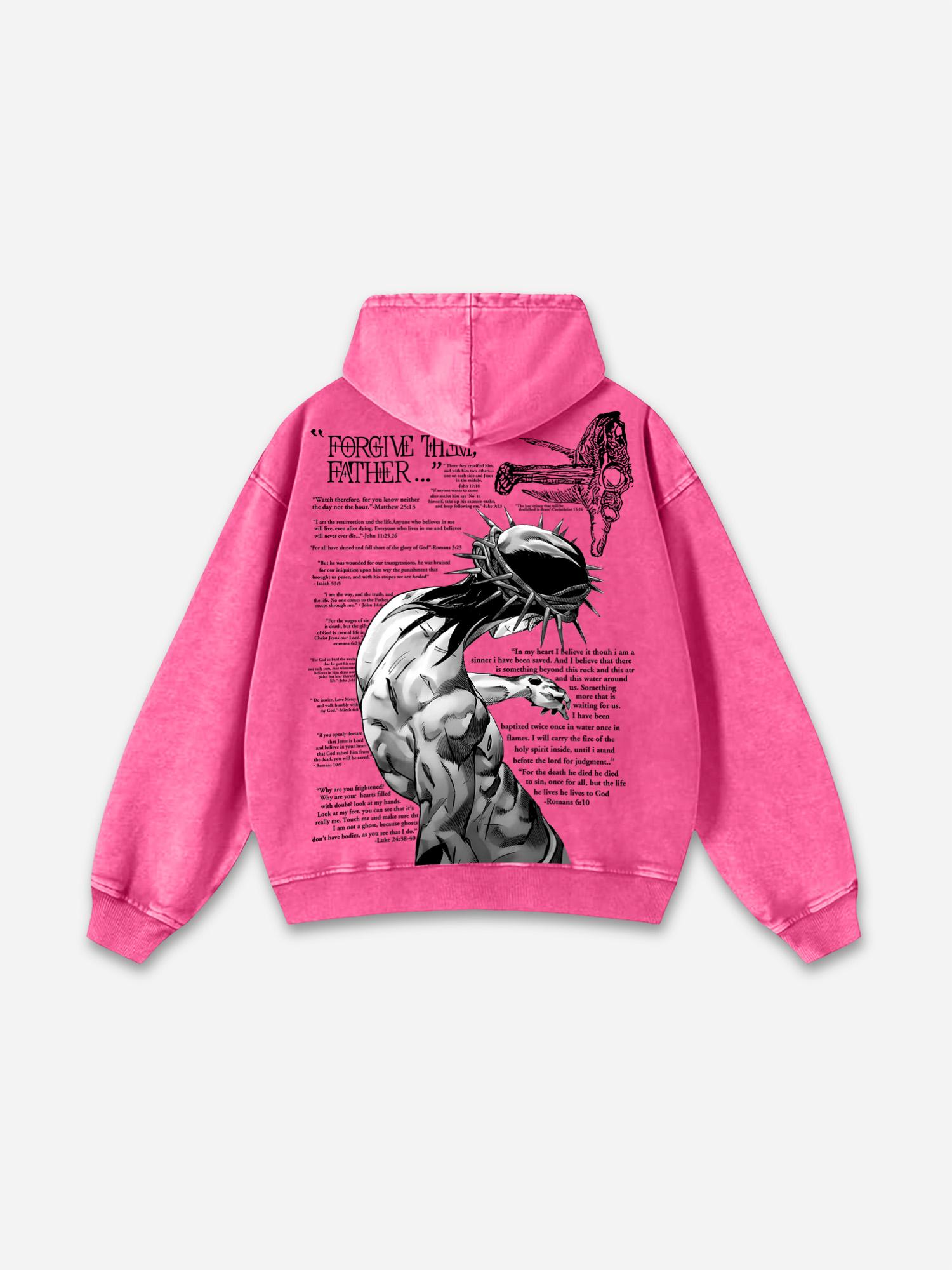 Sopula Portrait Phantom Abstract Graphic Acid Washed Oversized Hoodie Product Image