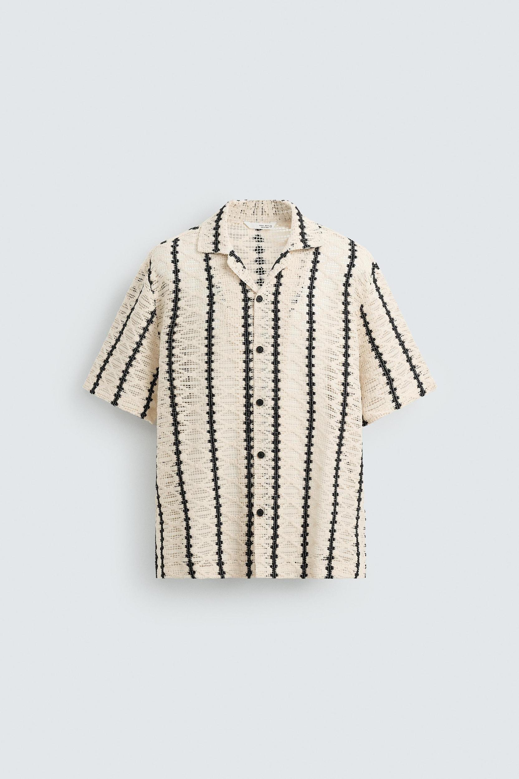 TEXTURED CROCHET SHIRT Product Image