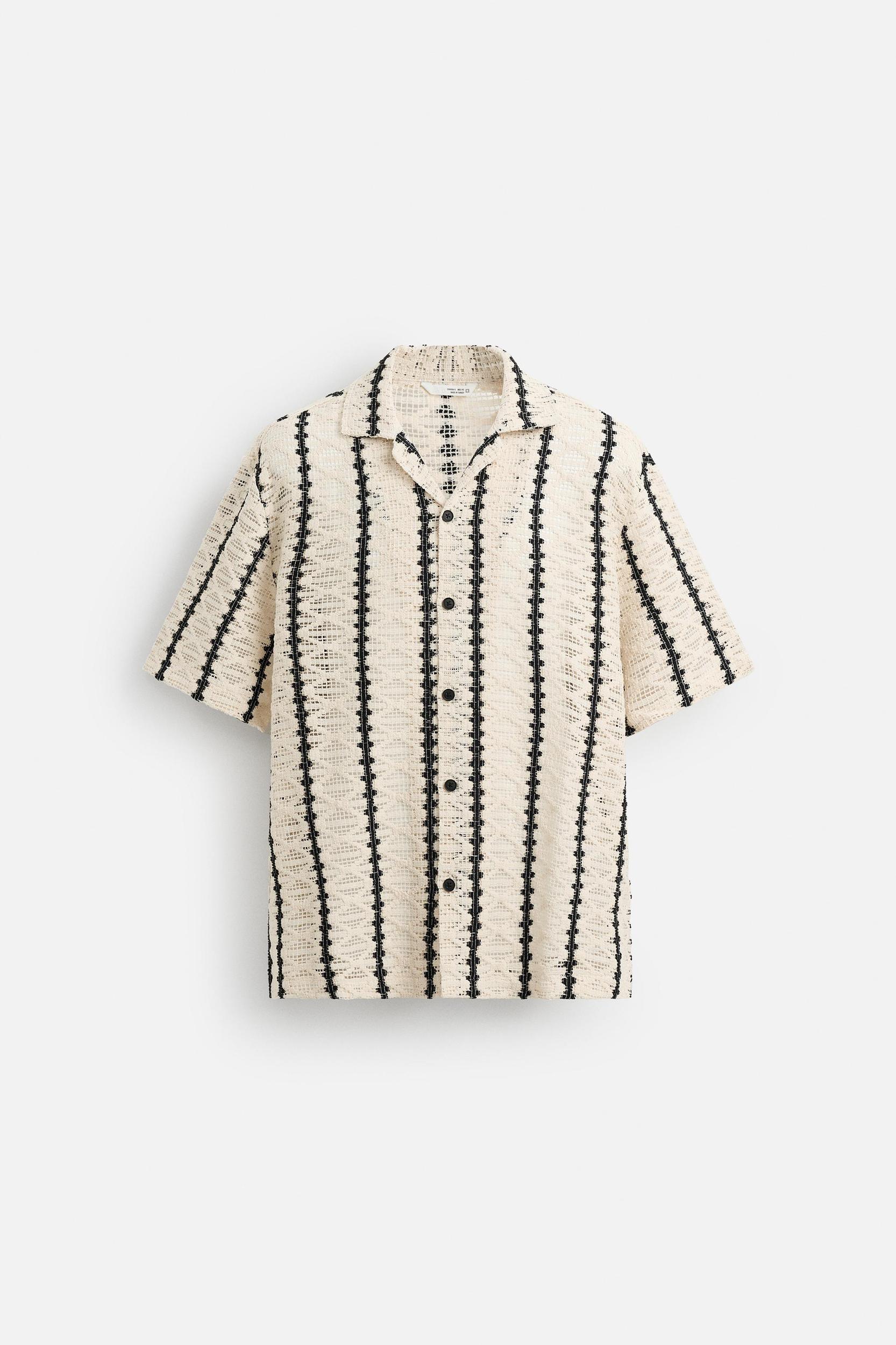 TEXTURED CROCHET SHIRT Product Image