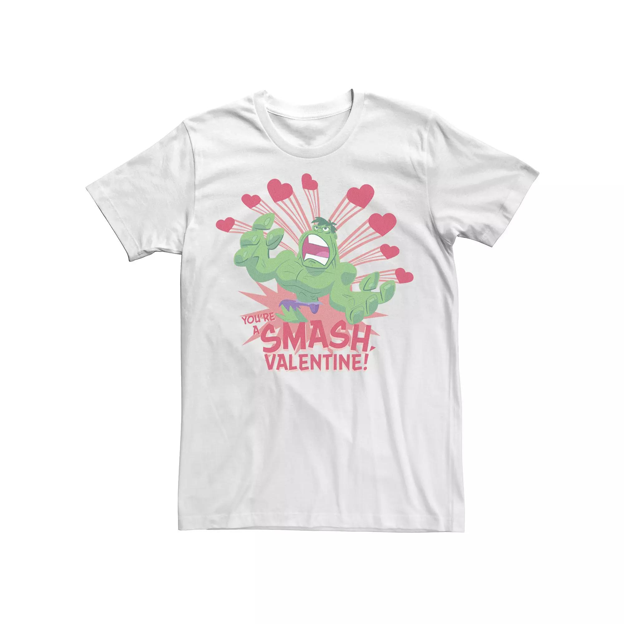 Men's Marvel Hulk You're A Smash Valentine Text Tee,  Product Image