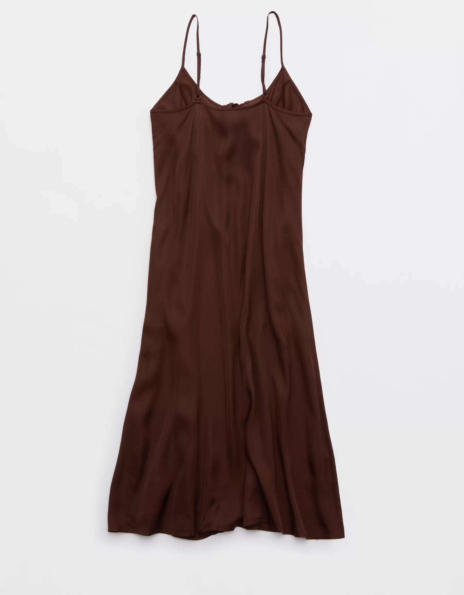 Aerie Satin Midi Dress Product Image