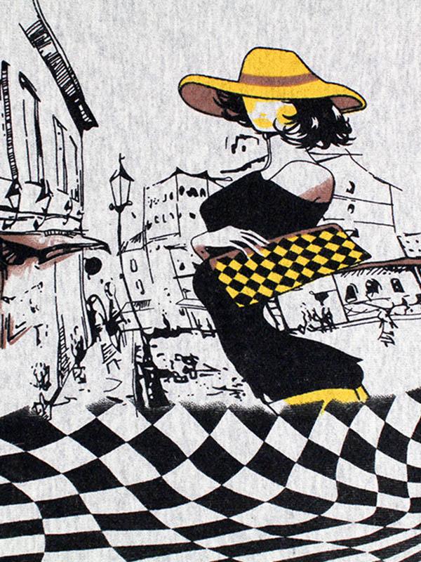 Vintage Loose Printed Split-Joint Sweater Product Image