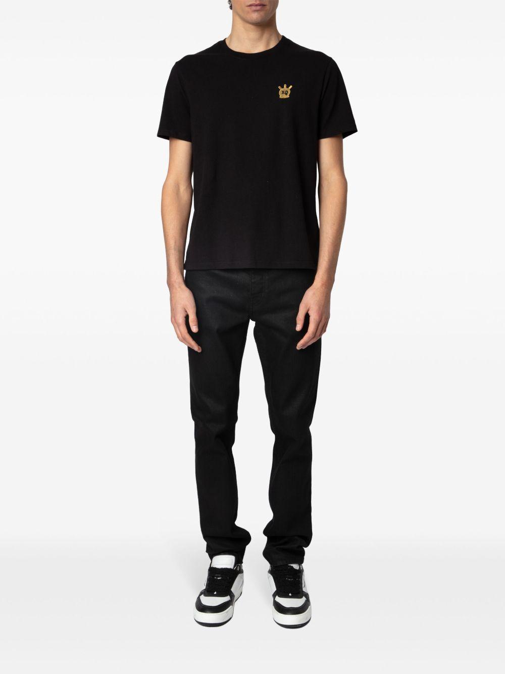 logo-embroidered organic cotton T-shirt Product Image