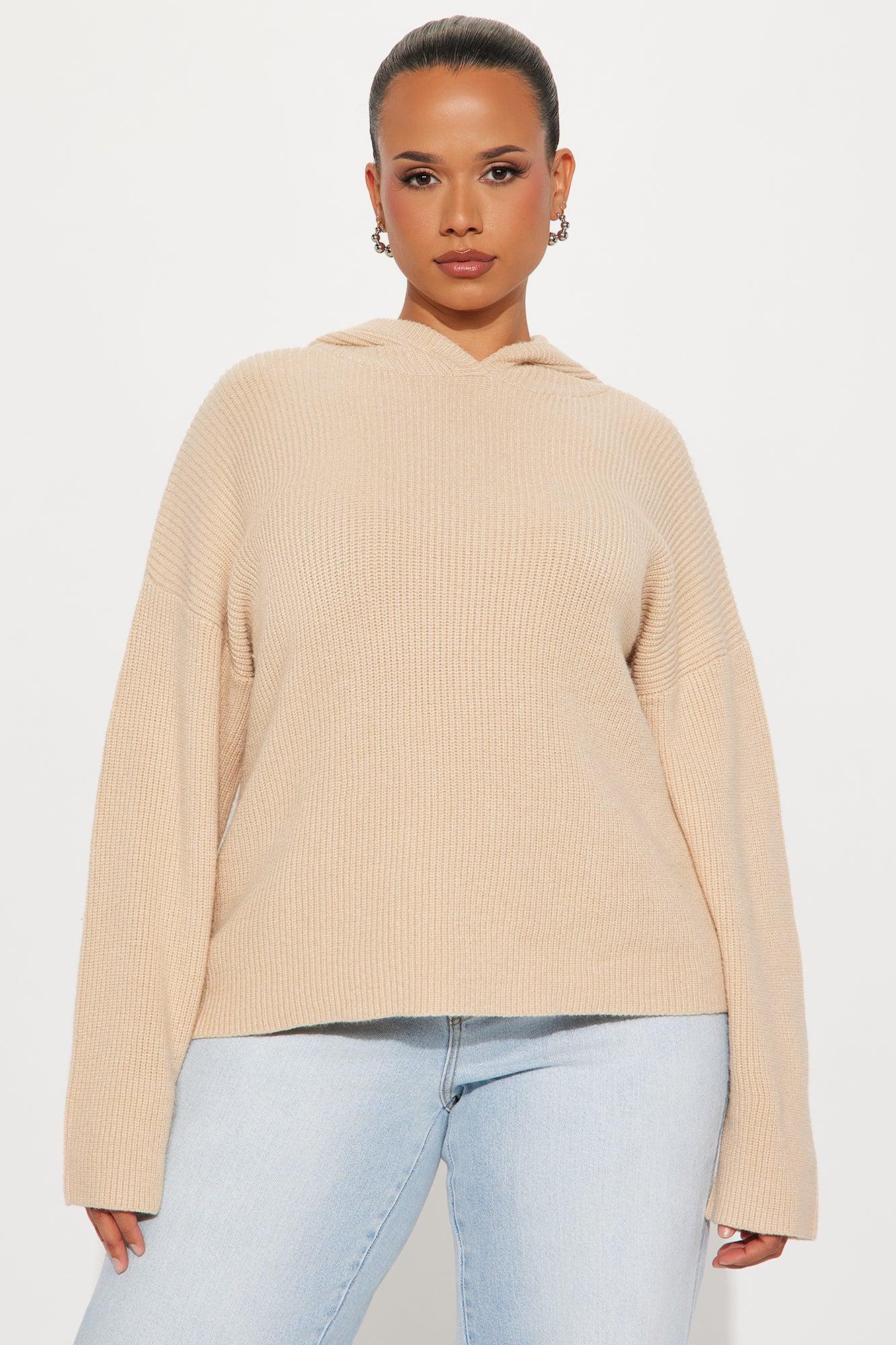 The Coziest Hooded Sweater - Beige Female Product Image