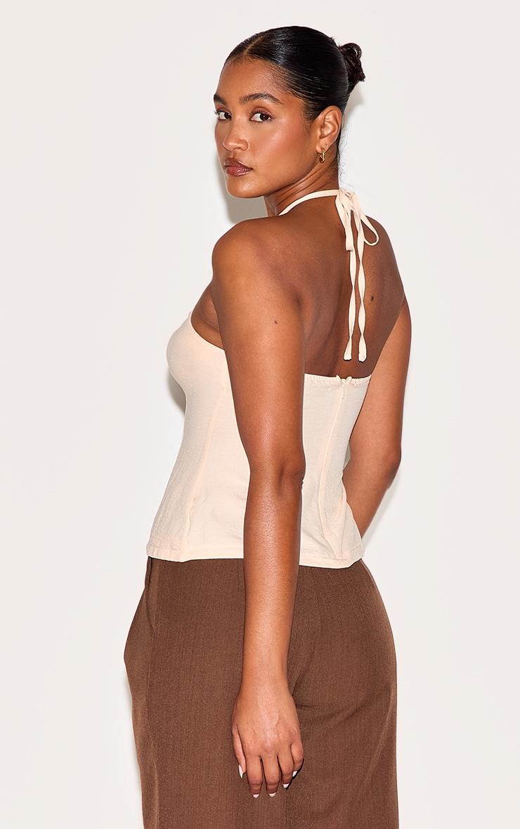 Almond Halterneck Long Top Product Image