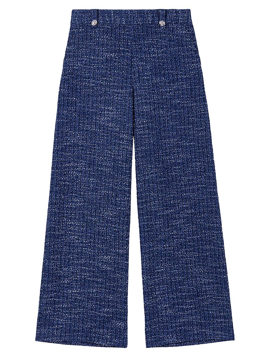 Womens Wide Leg Tweed Trousers Product Image