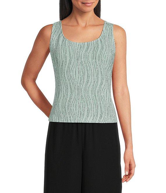 Alex Evenings Petite Size Printed Jacquard Knit Twinset Product Image
