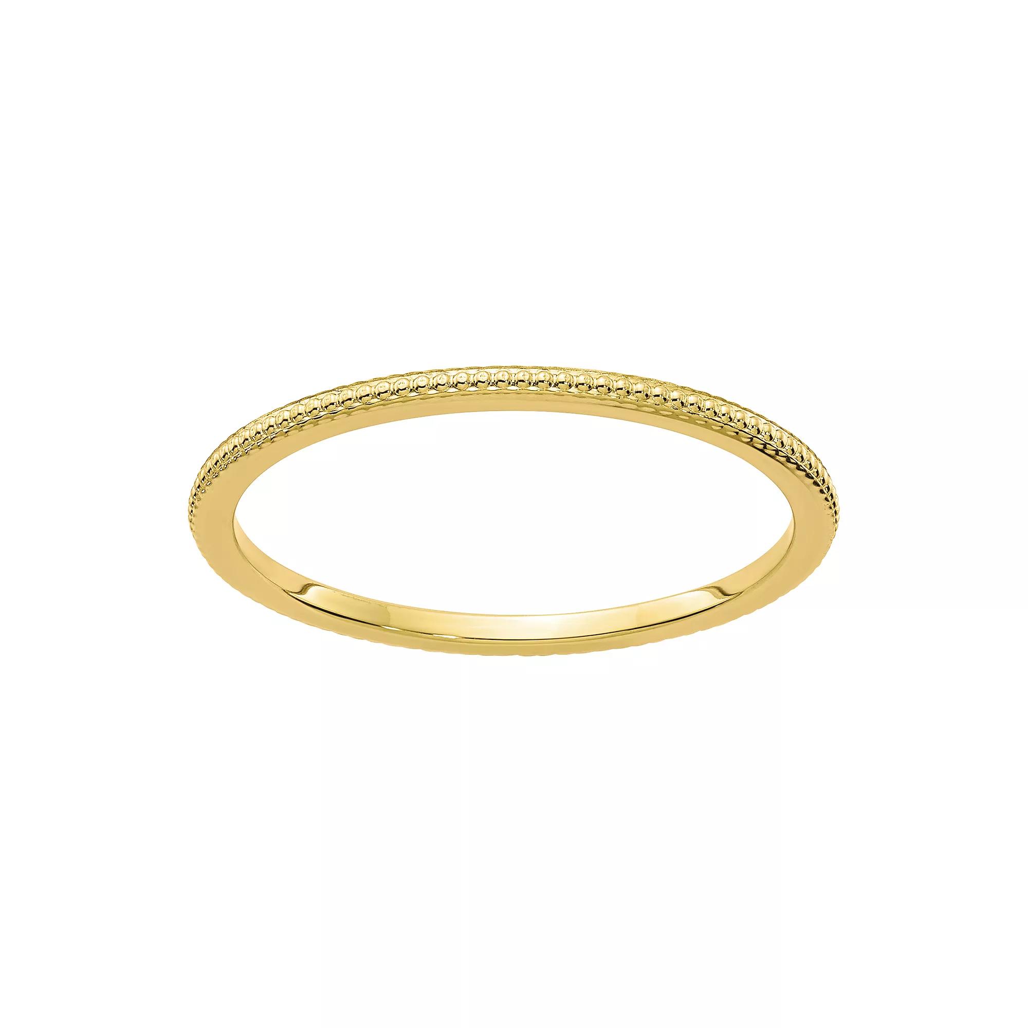 Stacks & Stones 10k Gold 1.2 mm Bead Textured Stackable Band, Women's, Size: 8 Product Image