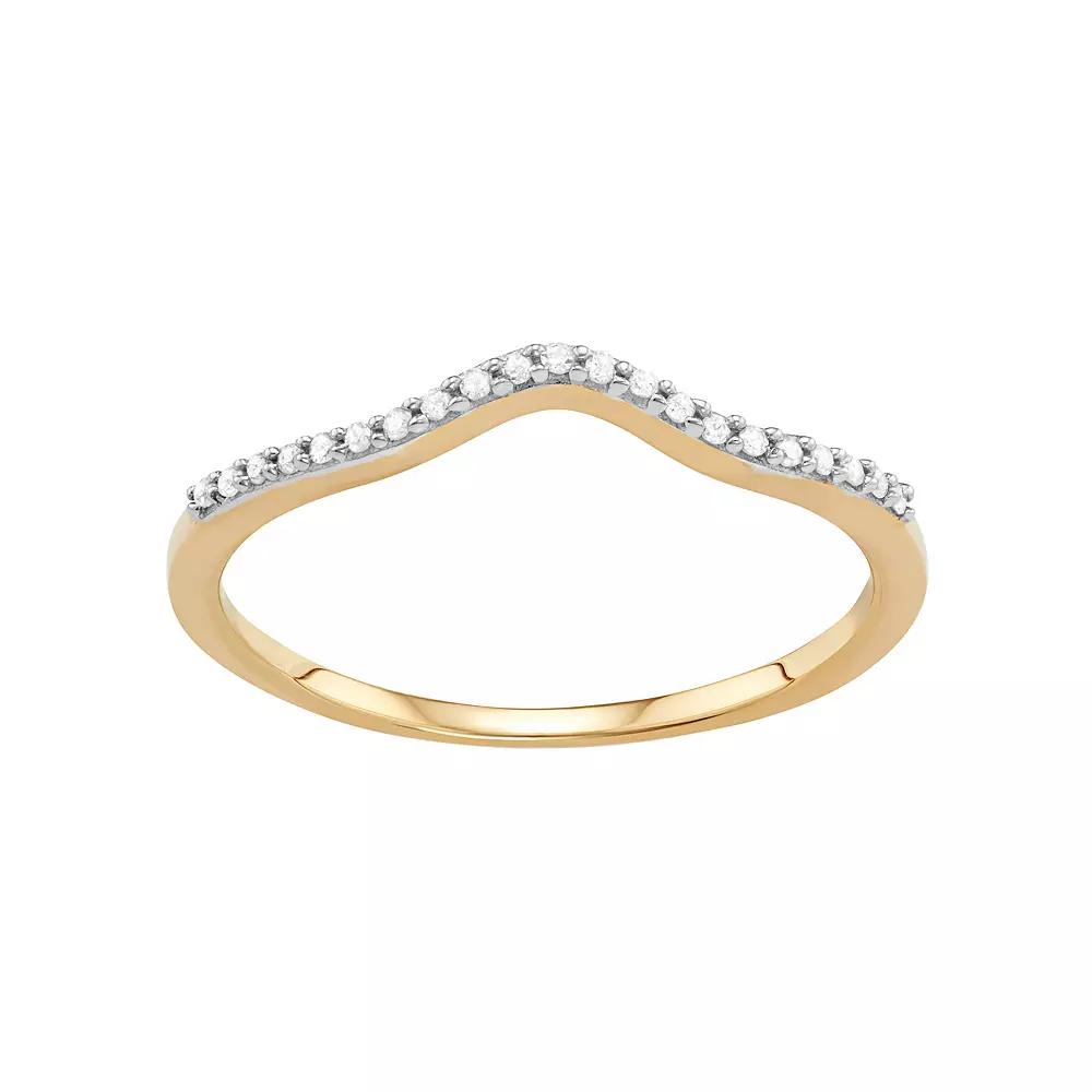 Jewelexcess Sterling Silver Diamond Accent V Ring, Women's,  Product Image