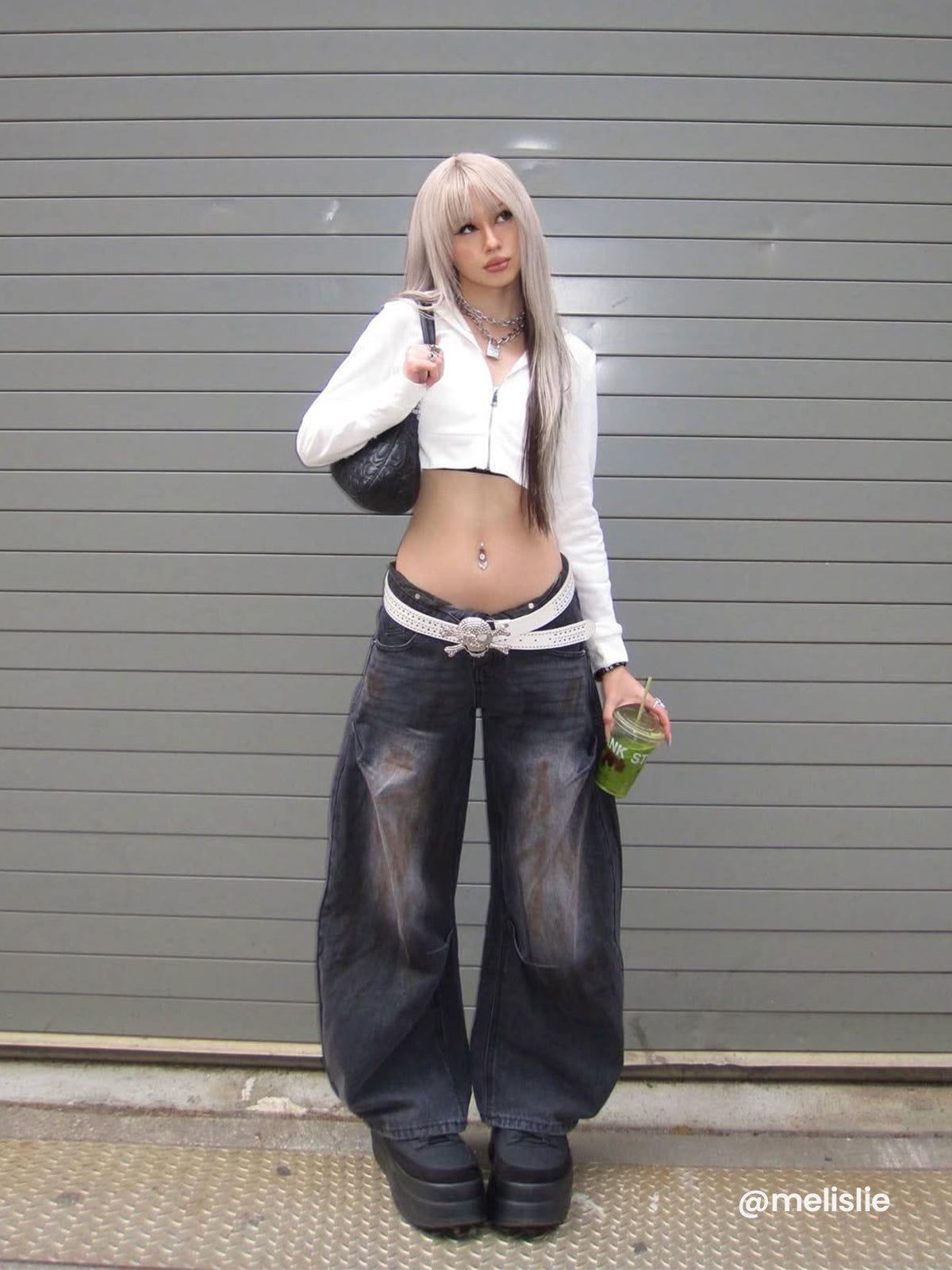 Aelfric Eden Dirty-Dyed Super Baggy Barrel Jeans Product Image