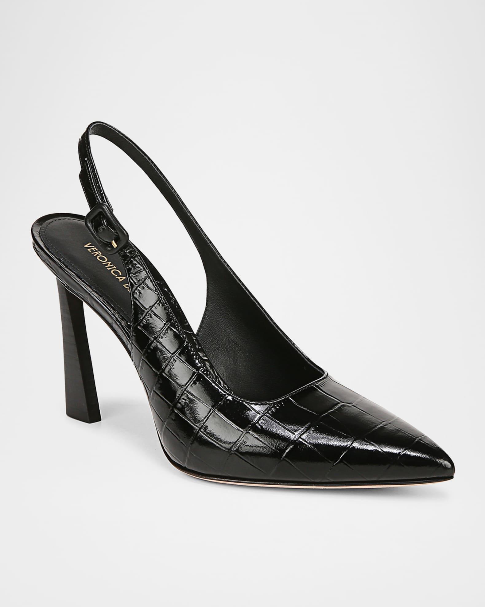 Callie Leather Cap-Toe Slingback Pumps Product Image