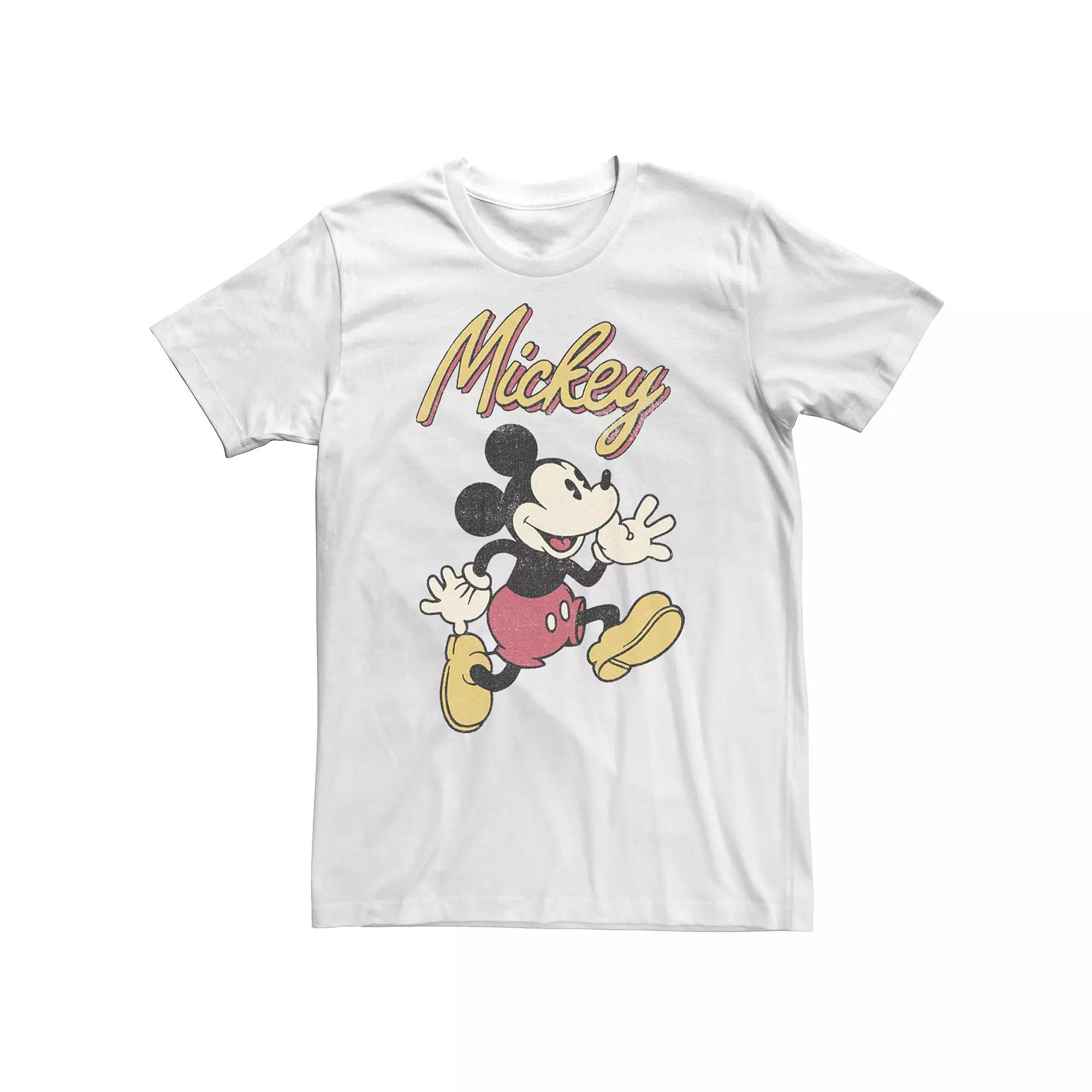 Big & Tall Disney Mickey & Friends Mickey Classic Run Portrait Tee, Men's, Size: 3XL, White Product Image