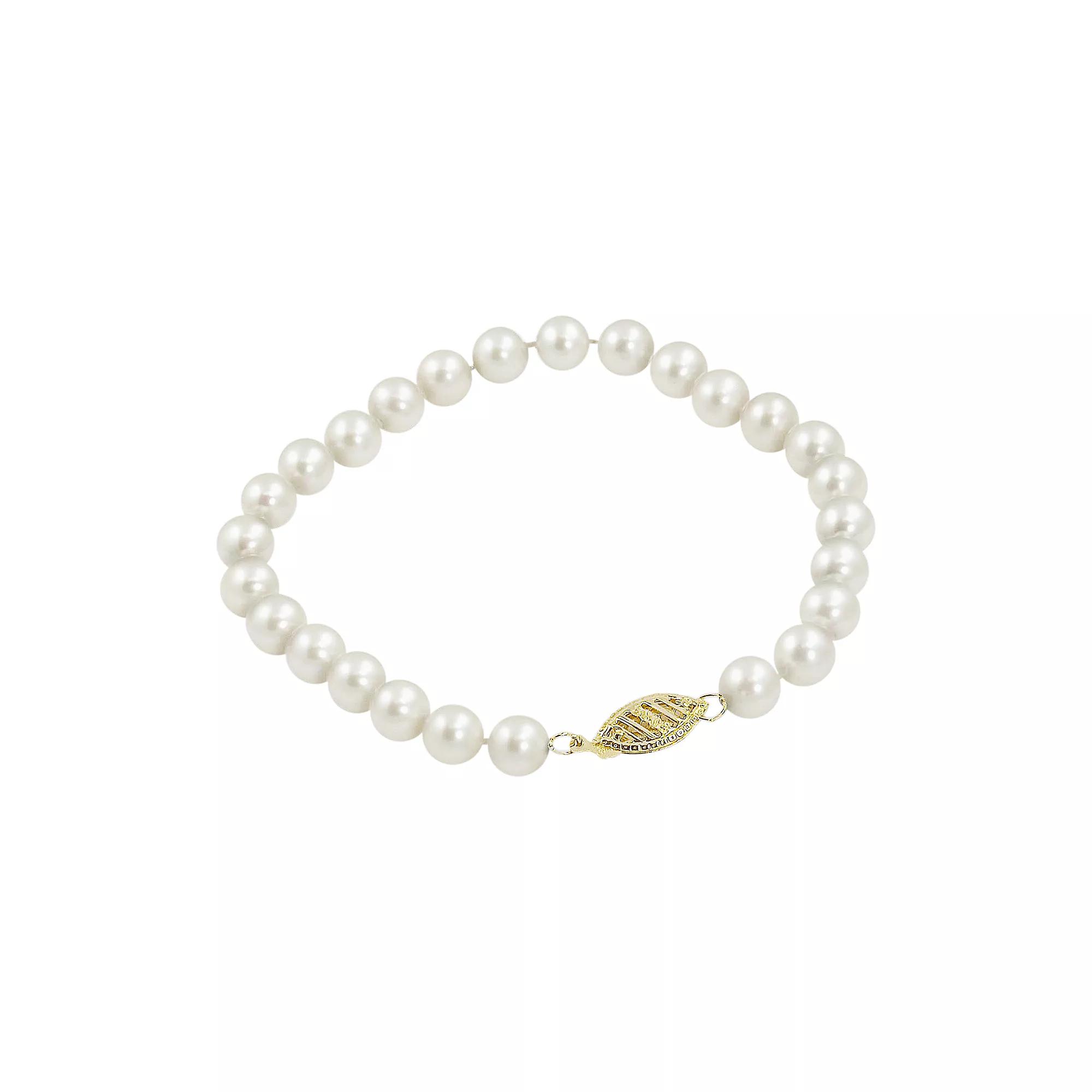 PearLustre by Imperial 10k Gold Freshwater Cultured Pearl Bracelet - 7-in., Women's,  Product Image