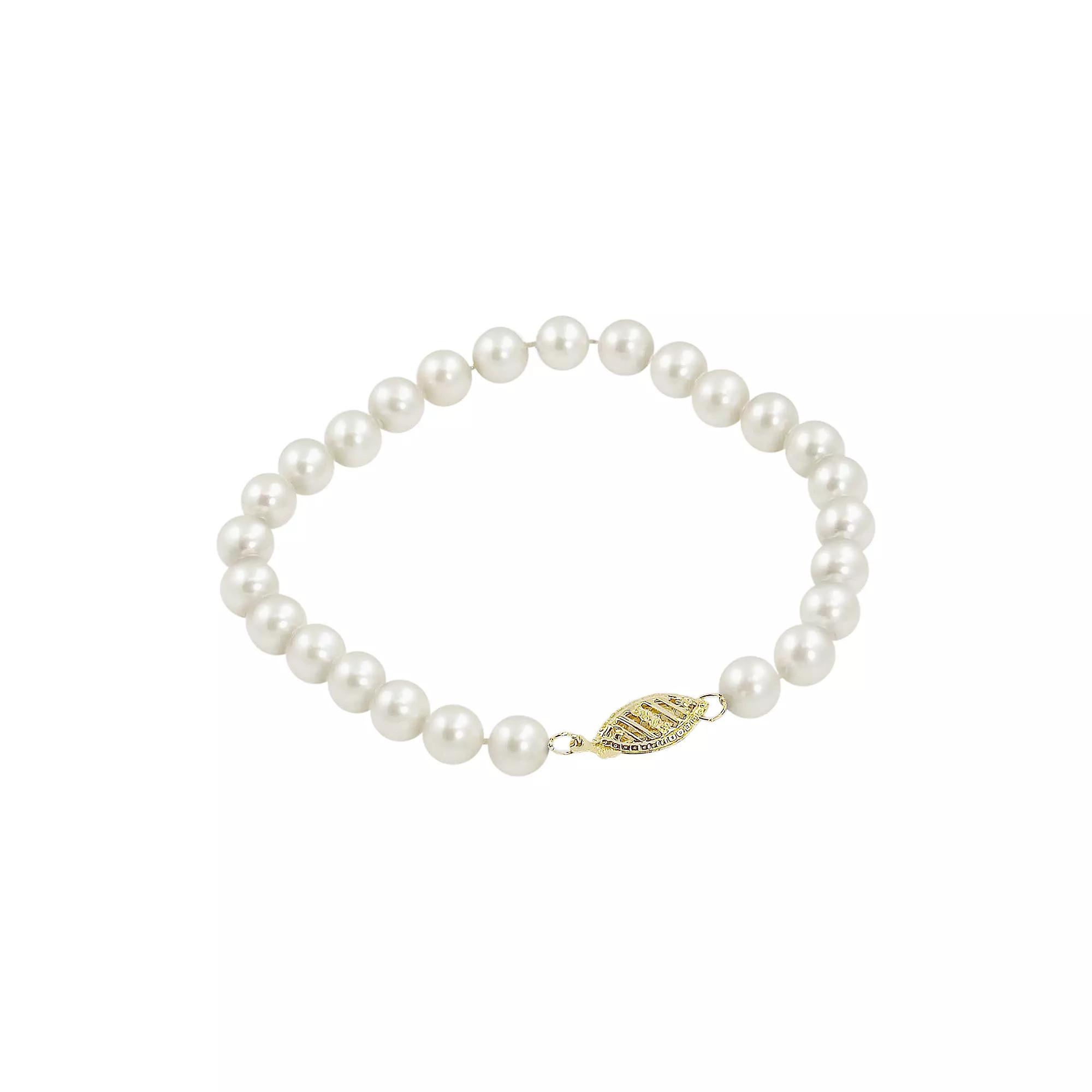 PearLustre by Imperial 10k Gold Freshwater Cultured Pearl Bracelet - 7.5-in., Women's,  Product Image
