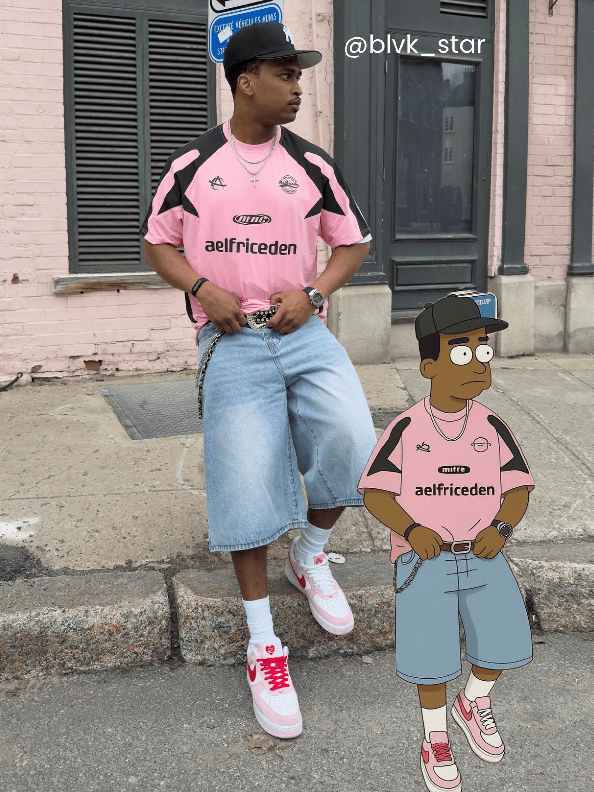 Aelfric Eden Distressed Washed Loose Longline Jorts Product Image