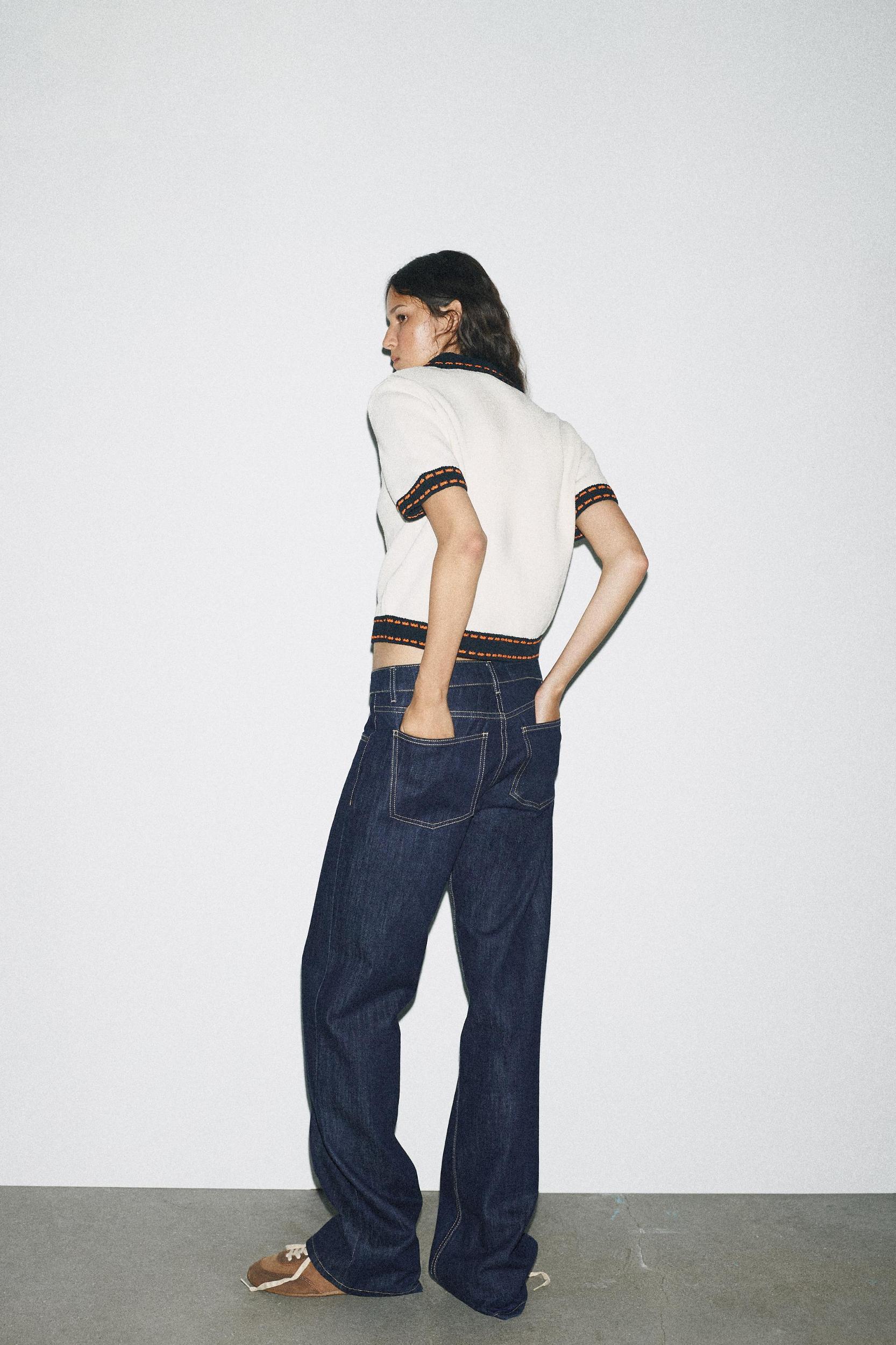 SHORT SLEEVE STITCHED KNIT CARDIGAN Product Image