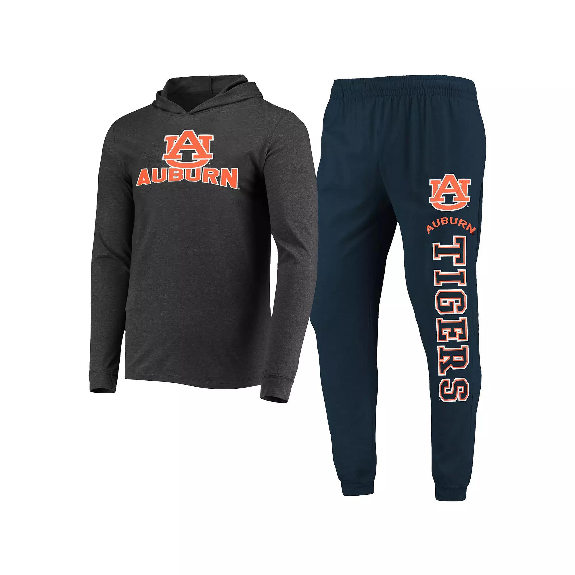 Men's Concepts Sport Navy/Charcoal Auburn Tigers Meter Long Sleeve Hoodie T-Shirt & Jogger Pants Set, Size: Medium, Blue Product Image