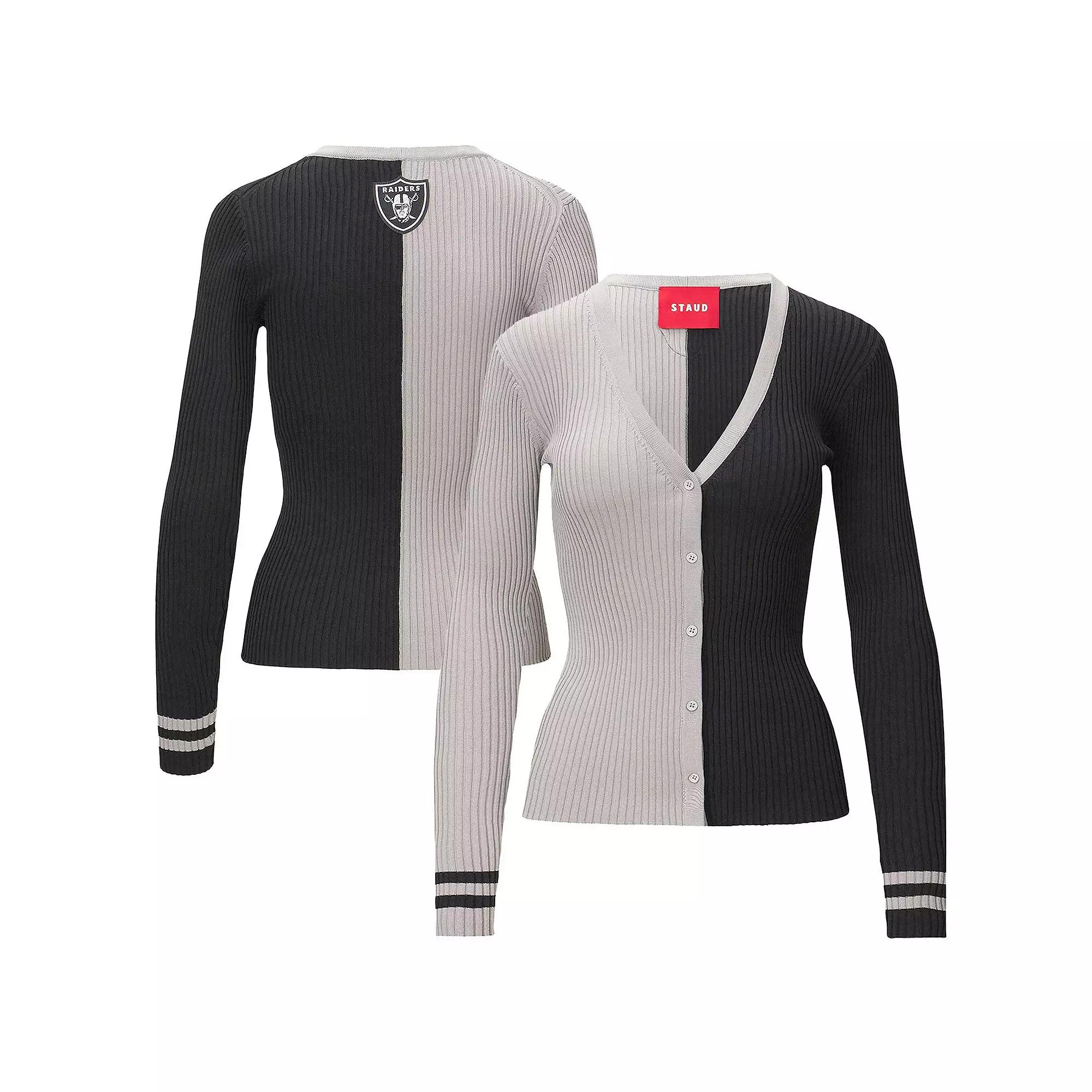 Women's Silver/Black Las Vegas Raiders Cargo Sweater, Size: Medium, Lvr Silver Product Image
