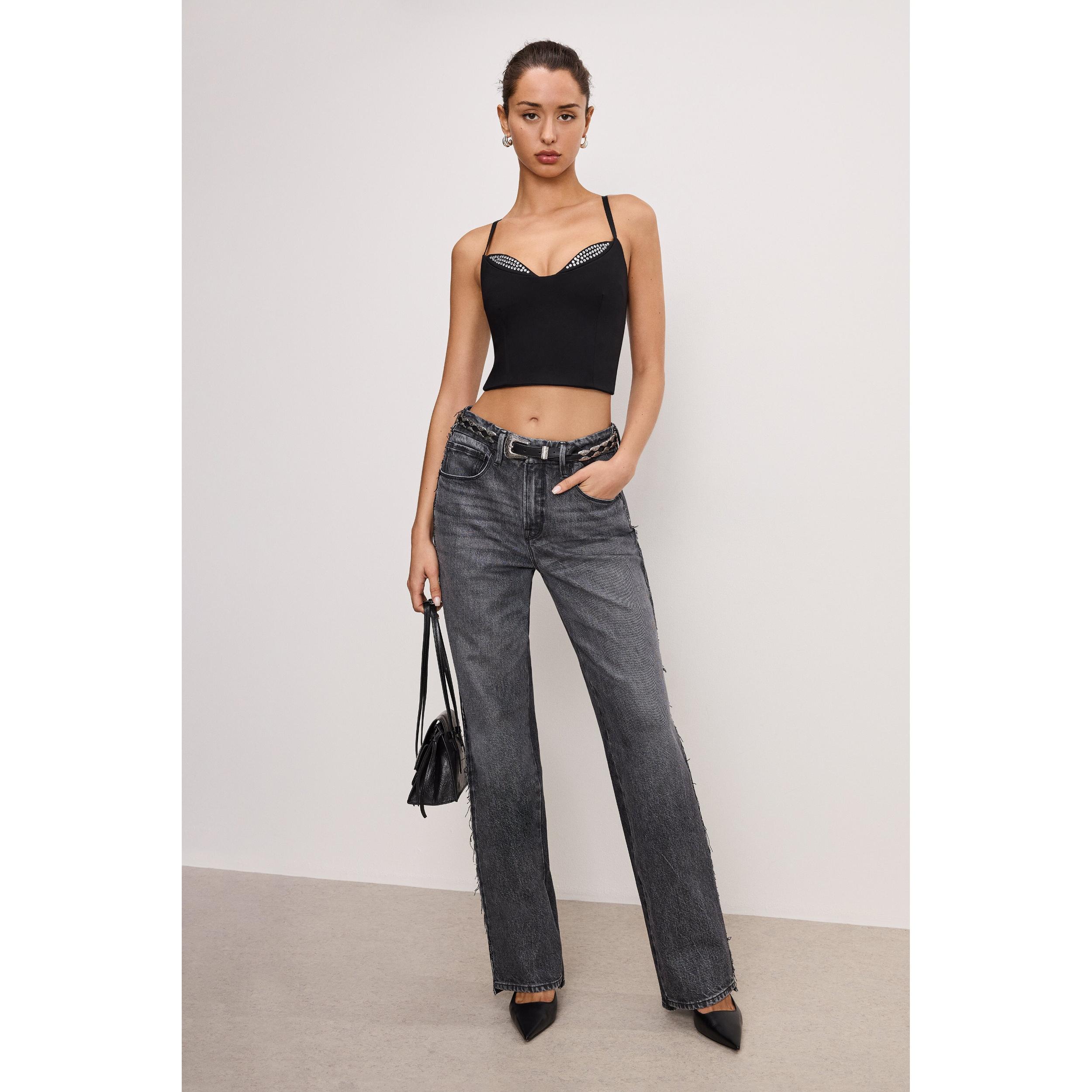 Womens Ponte Crystal-Trim Top Product Image