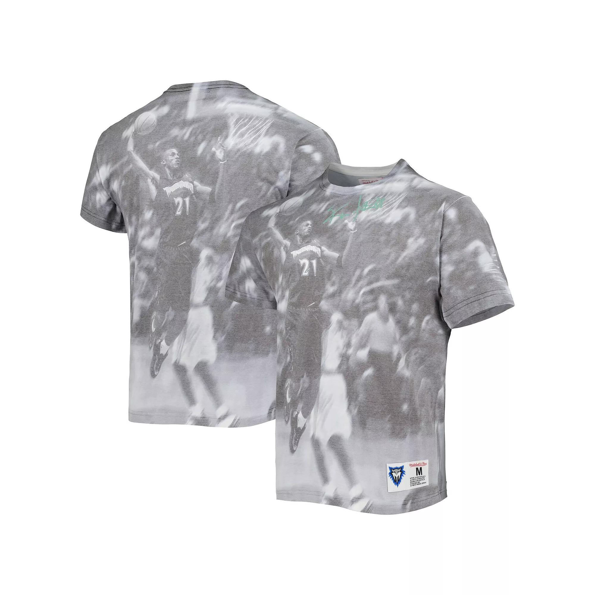 Men's Mitchell & Ness Kevin Garnett Gray Minnesota Timberwolves Above The Rim Sublimated T-Shirt,  Product Image