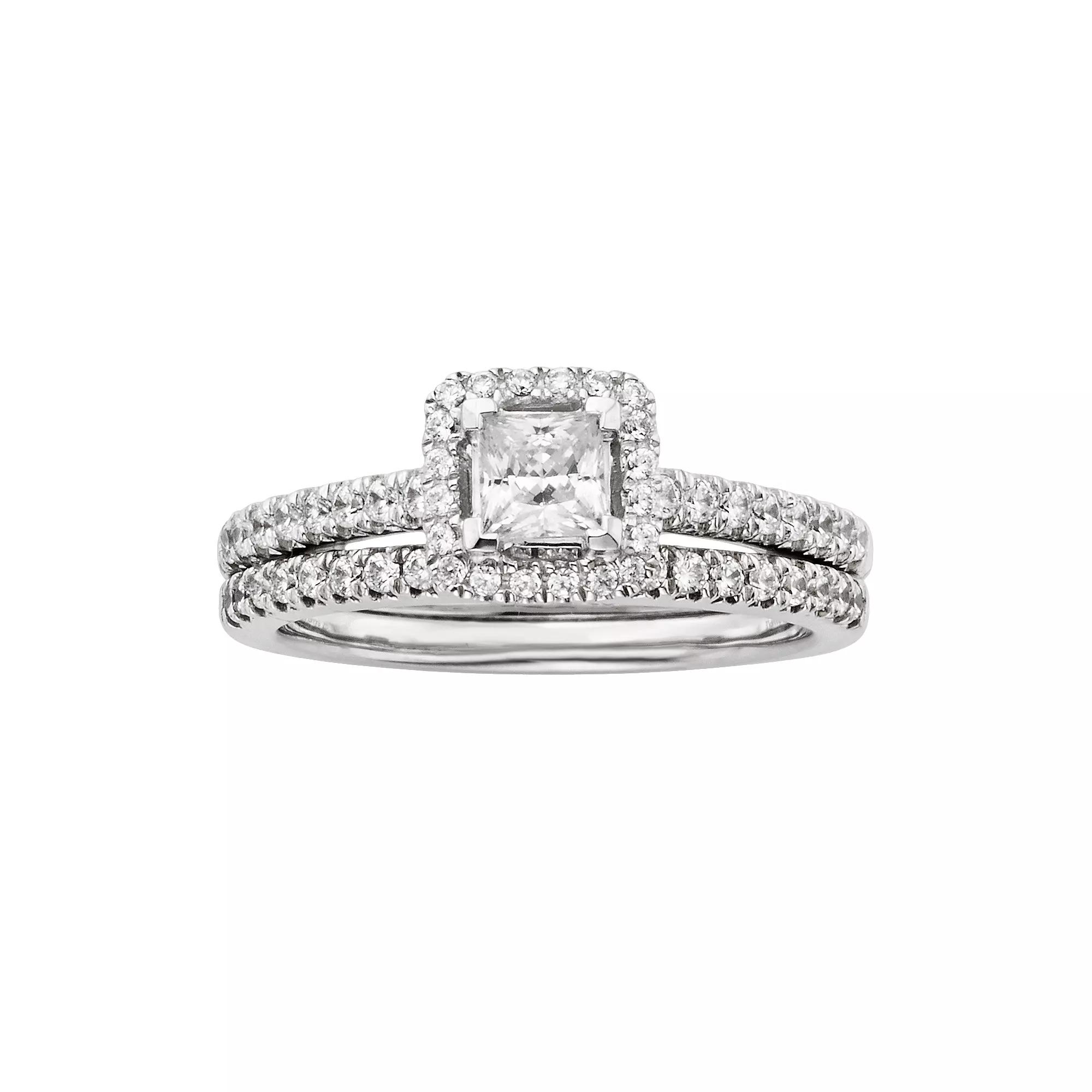 The Regal Collection IGL Certified Diamond Frame Engagement Ring Set in 14k White Gold (1 ct. T.W.), Women's, Size: 5 Product Image