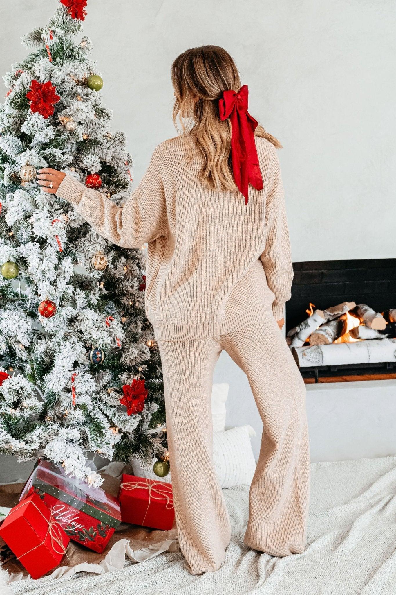 Tan Ribbed Button Down Cardigan - FINAL SALE Female Product Image