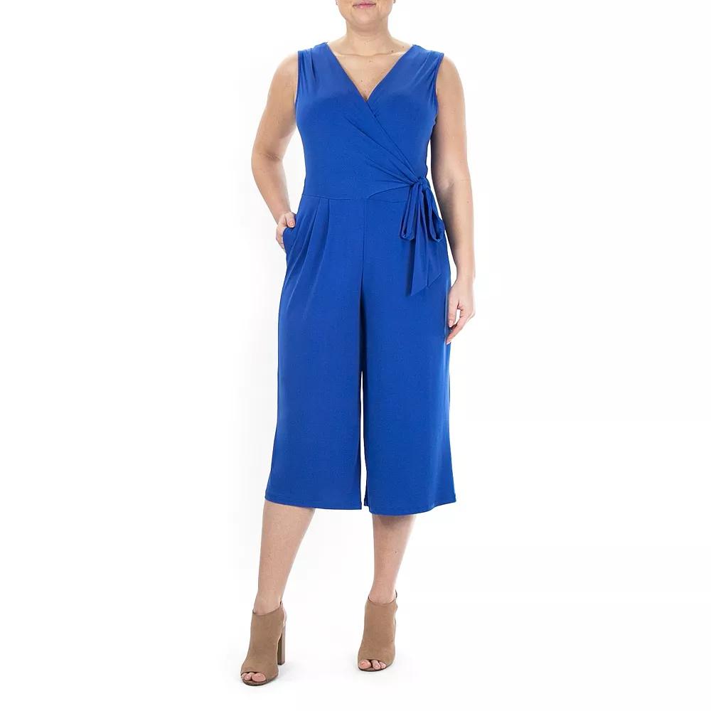 Women's Nina Leonard Wide-Leg Capri Jumpsuit,  Product Image