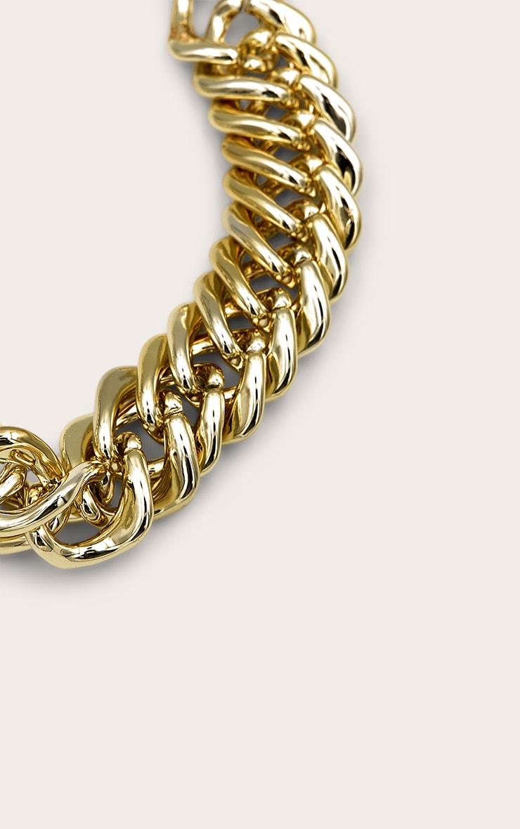Gold Extra Chunky Chain Detail Necklace Product Image