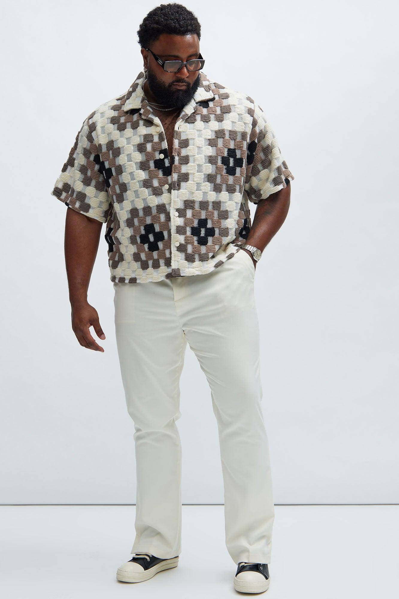 Gaston Jacquard Cropped Shirt - Brown/combo Product Image