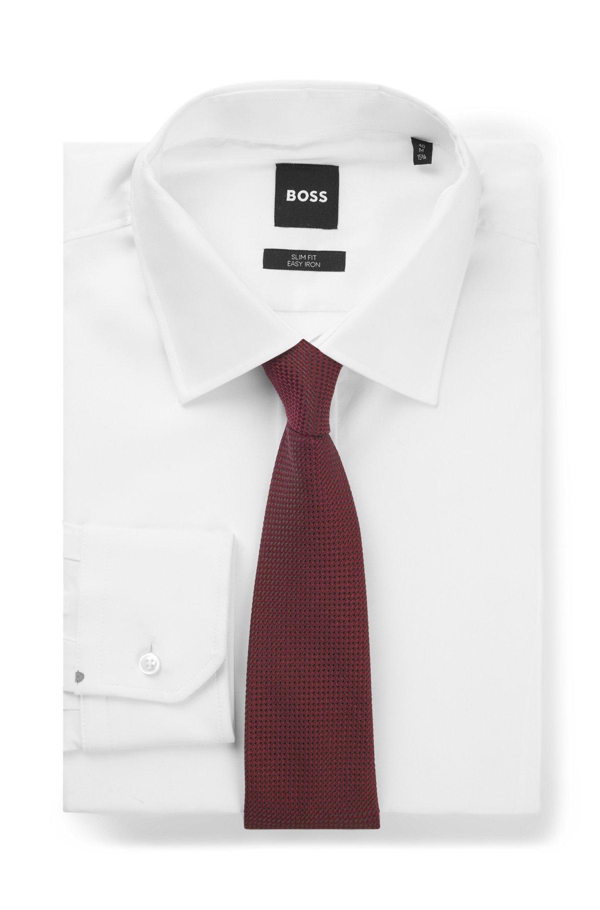 Structured tie in cotton and silk Product Image