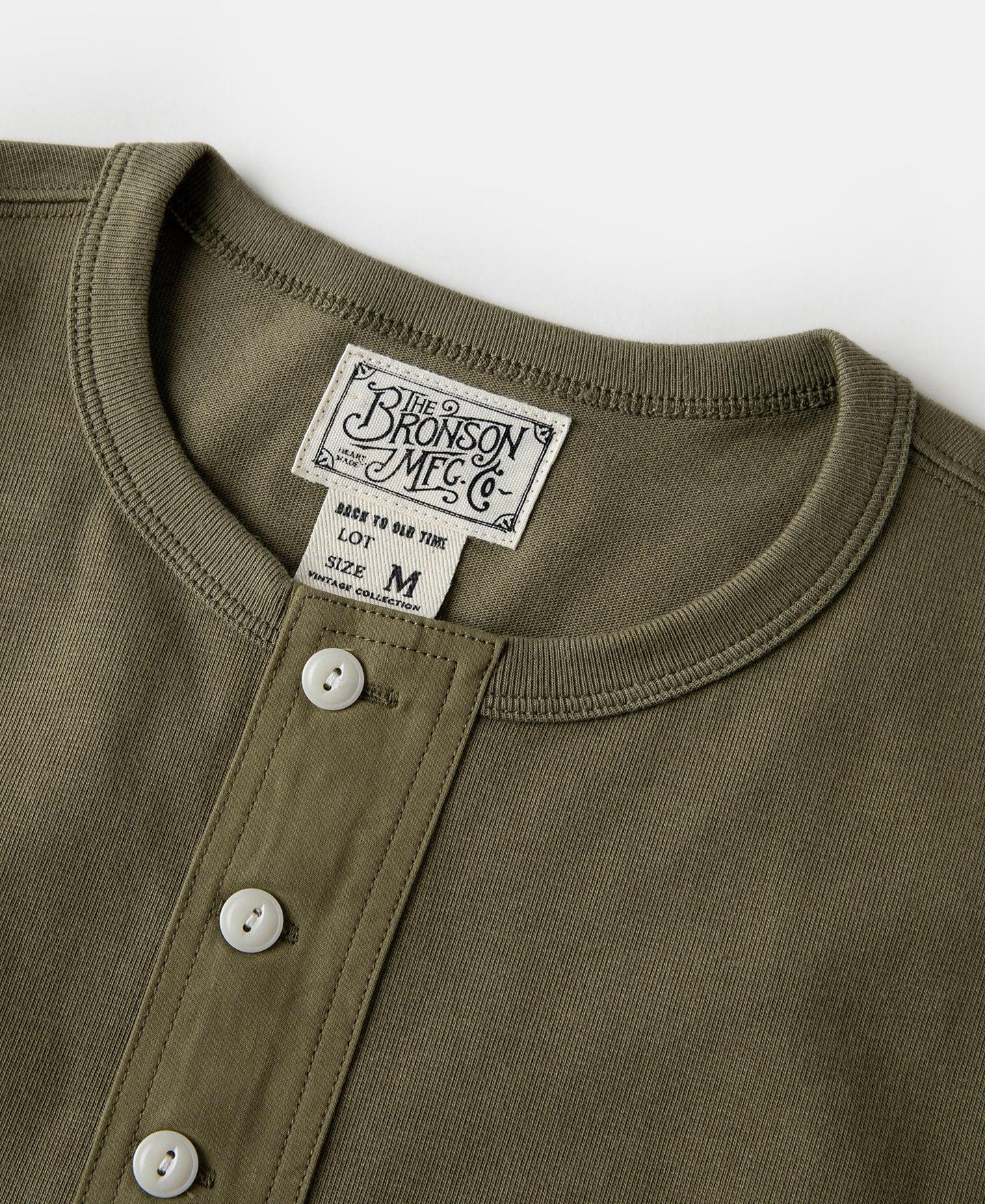 Vintage Short Sleeve Henley T-Shirt - Olive Product Image