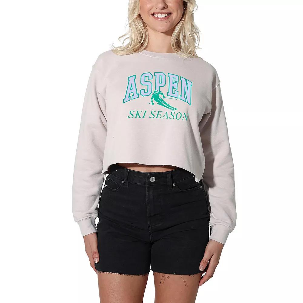 Women's Suburban Riot Aspen Ski Season Cropped Graphic Sweatshirt, Girl's,  Product Image
