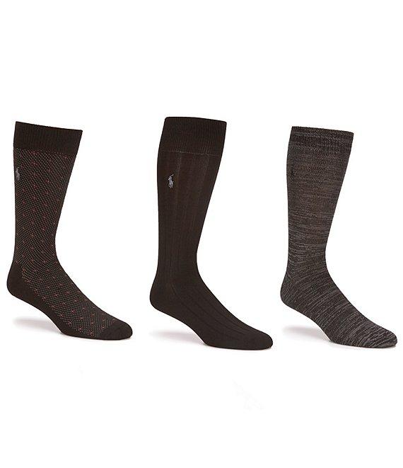 Polo Ralph Lauren Super Soft Diamond Dot Crew Dress Socks 3-Pack Product Image