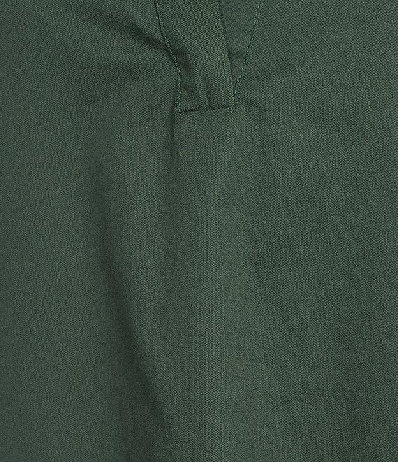 Sugarlips Victoria Solid Cotton Poplin Split V-Neck 3/4 Puff Sleeves Shift Mini Dress Product Image