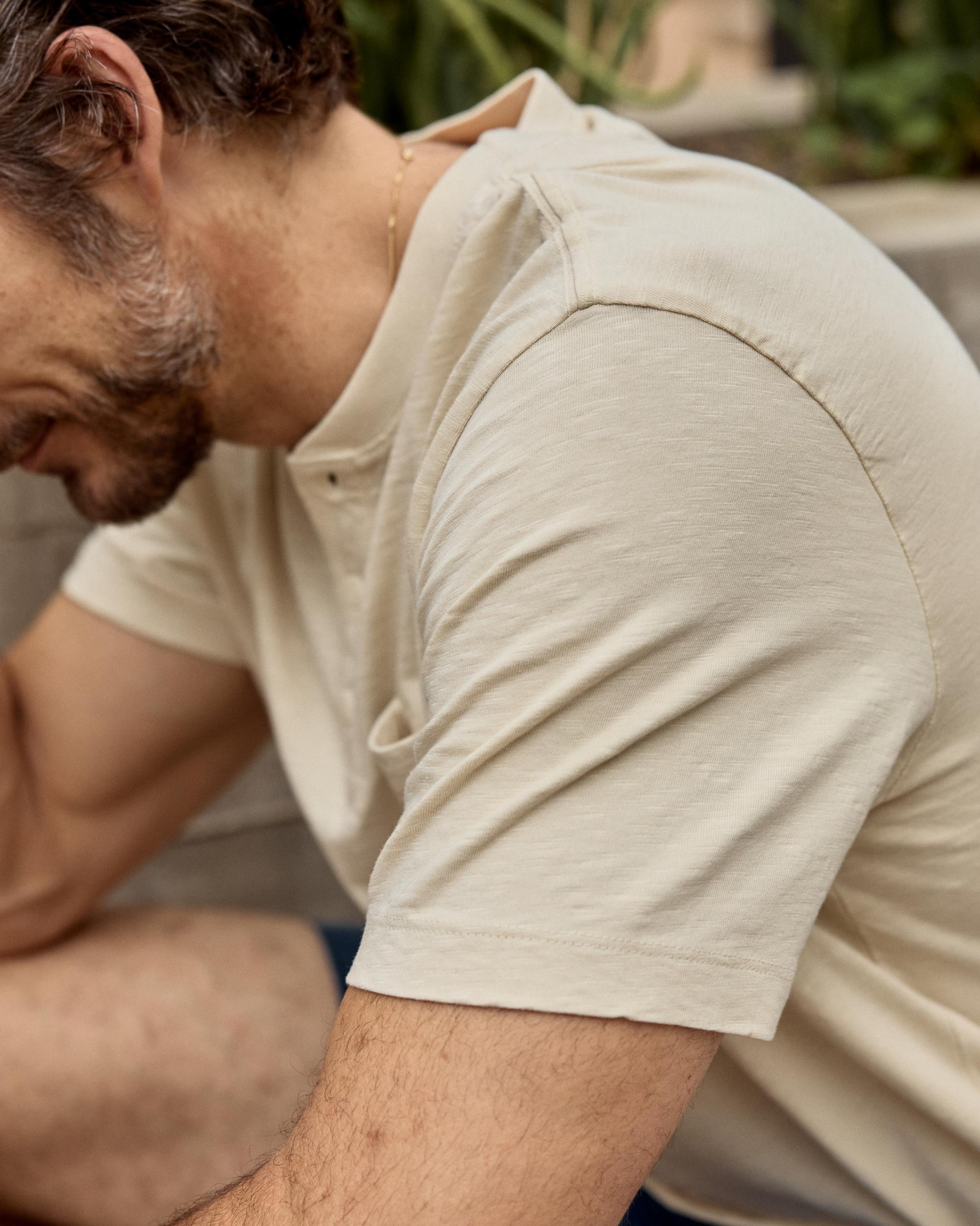 Slub Jersey Short Sleeve Henley Product Image