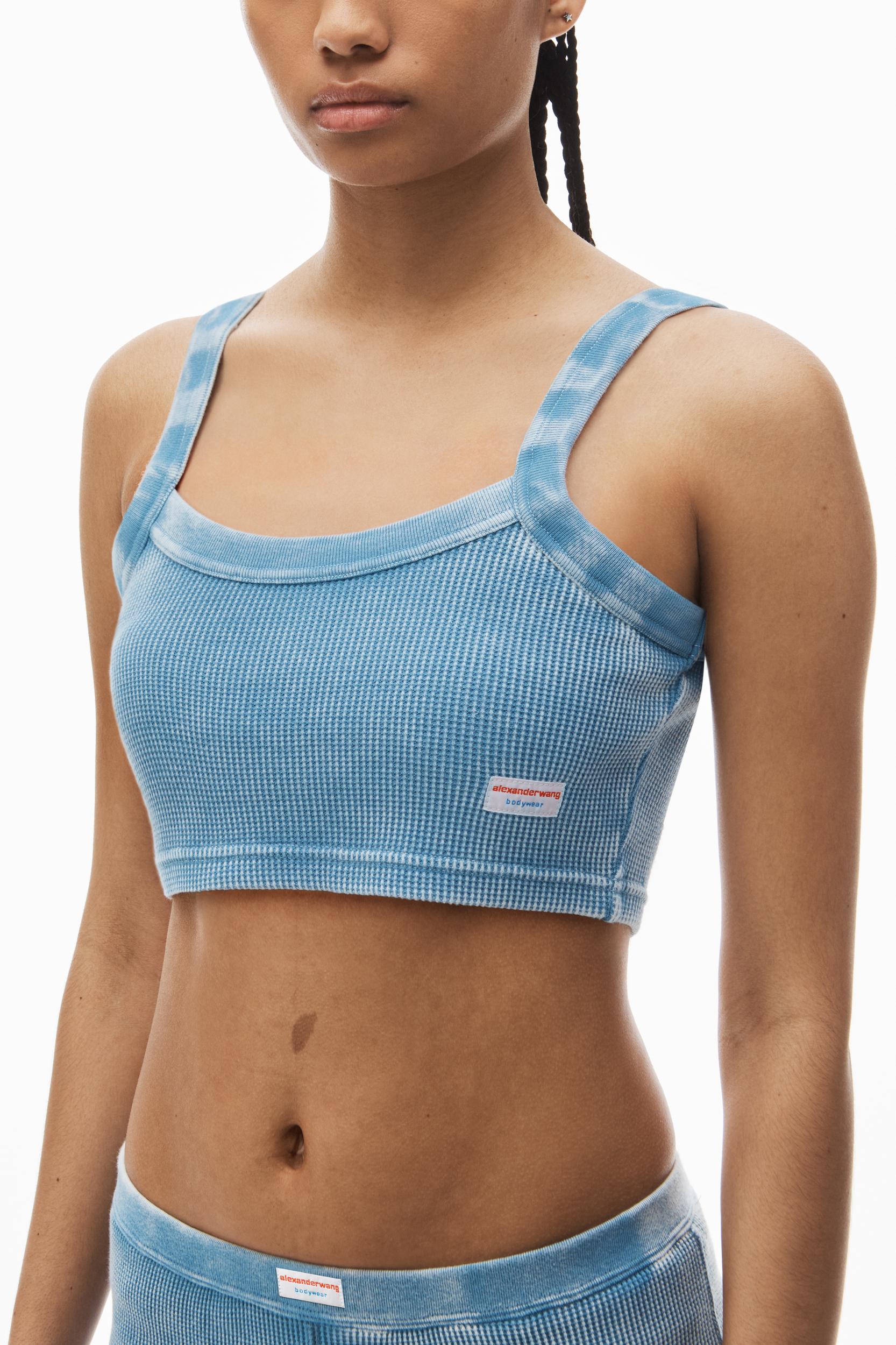 Cropped Camisole In Waffle-knit Cotton Stretch Product Image