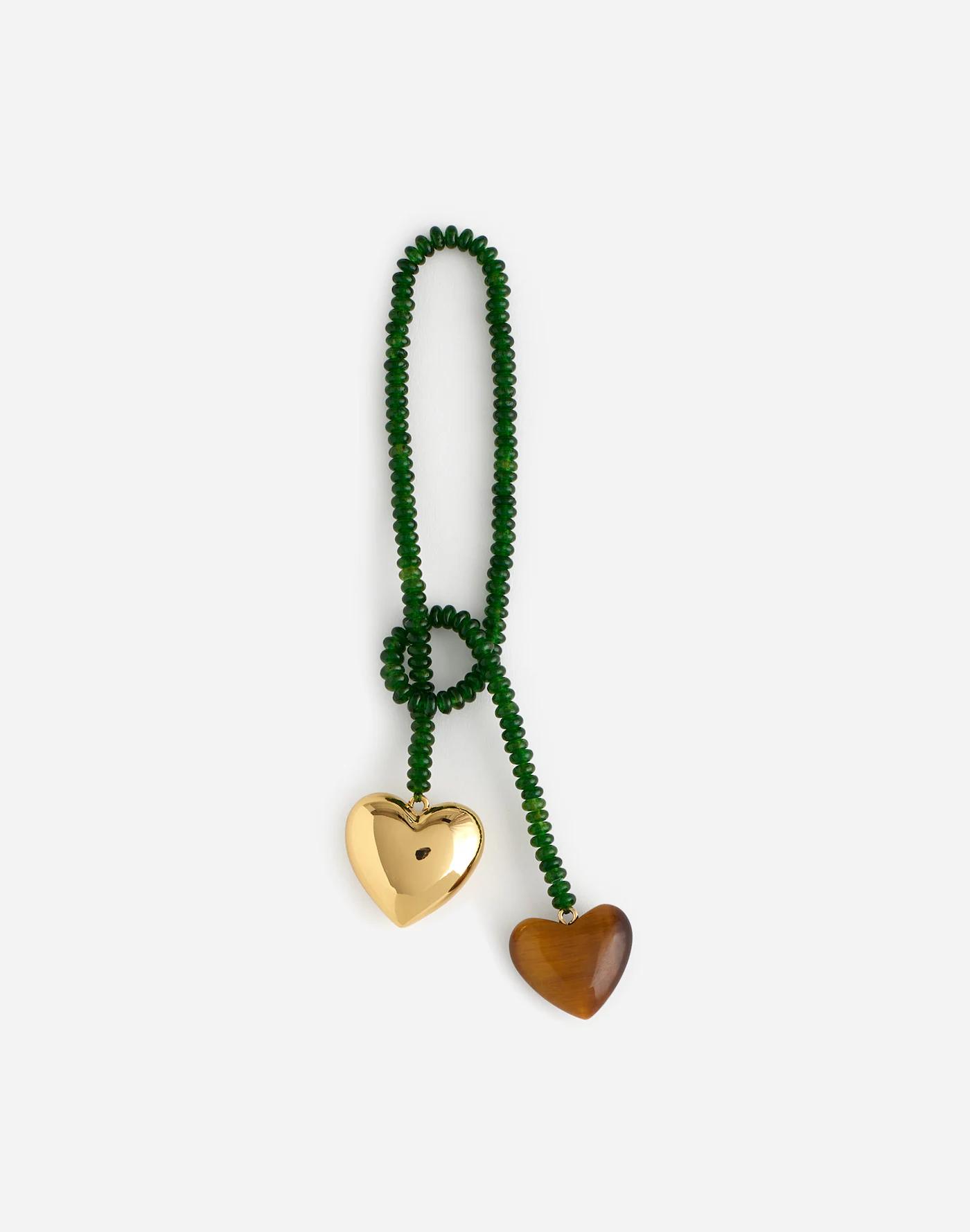 Double Heart Beaded Bag Charm Product Image