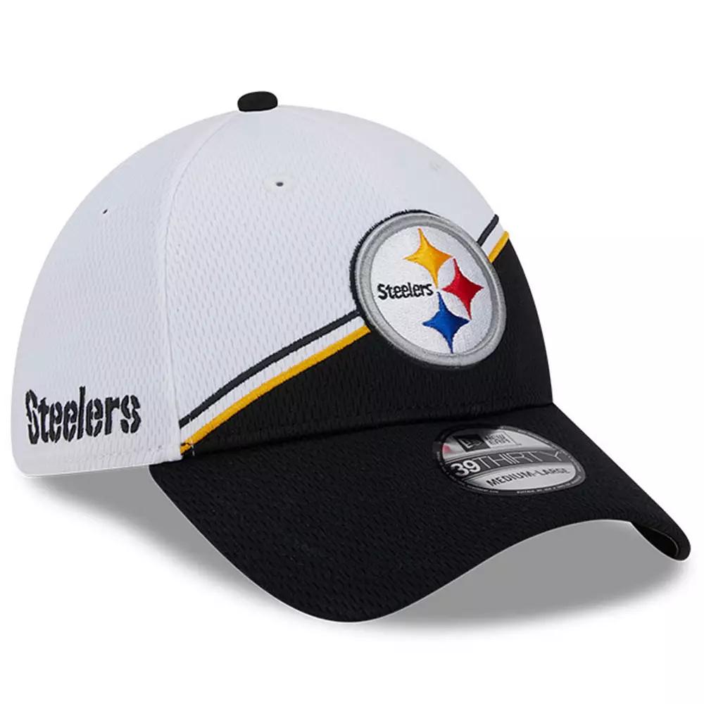 Men's New Era  White/Black Pittsburgh Steelers 2023 Sideline 39THIRTY Flex Hat, Size: Large/XL Product Image