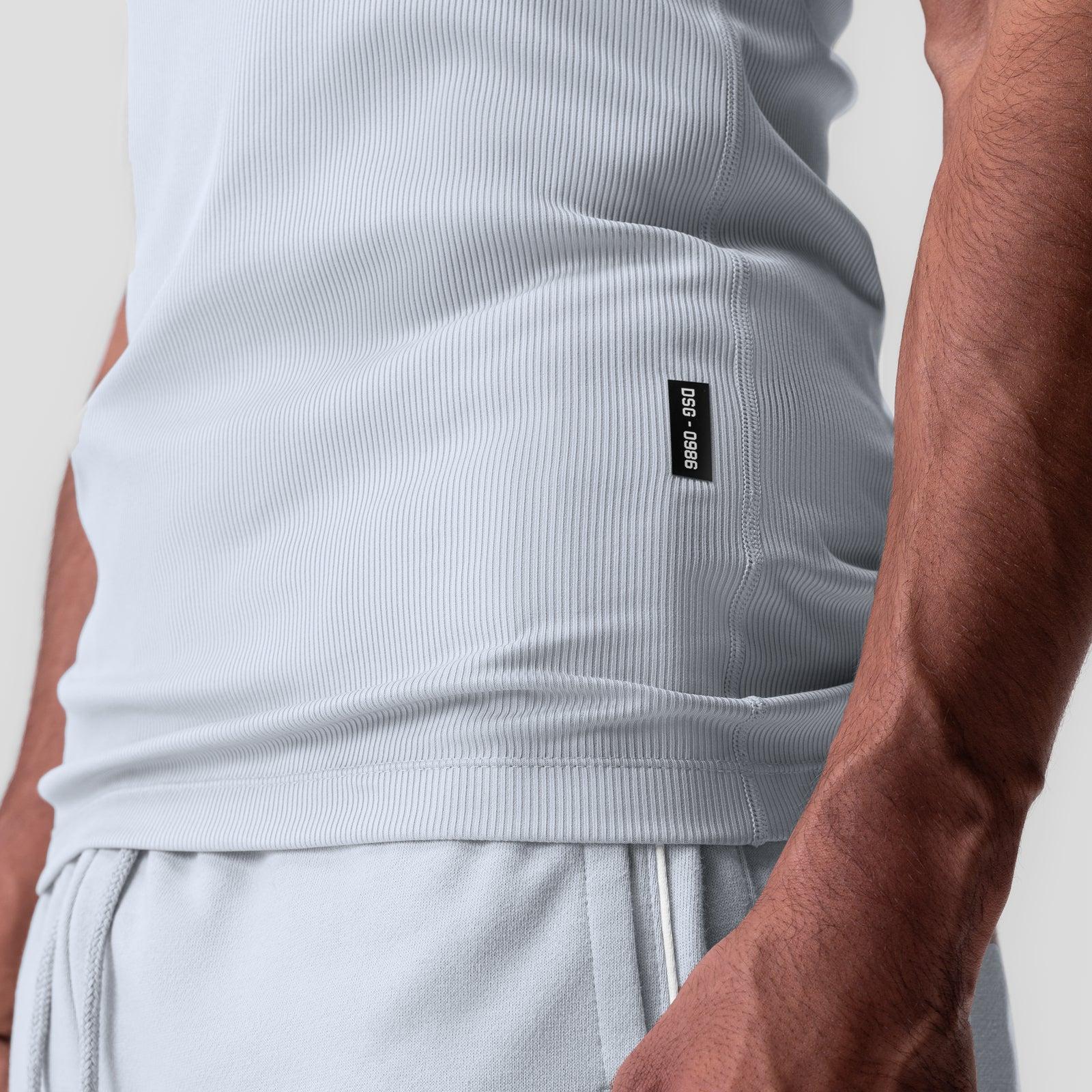 0986. Creora® Tech Ribbed Tank - Ice Blue Product Image