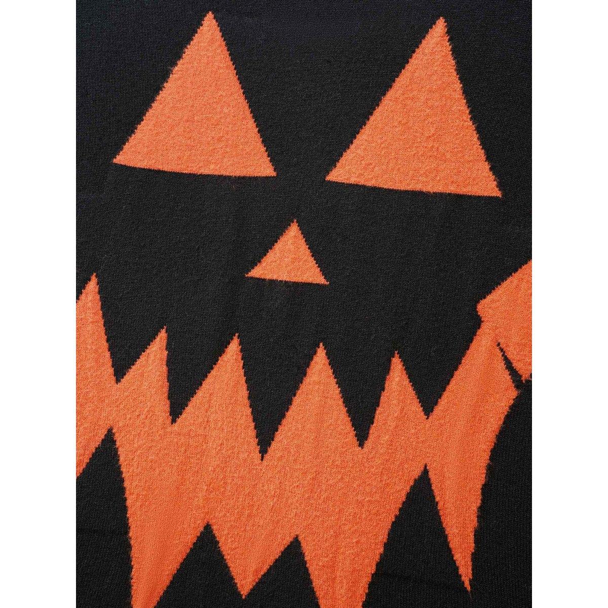 Plus Size Supersoft Essentials Jack-o-Lantern Jacquard Back Printed Cardigan Black Women Casual Loose Long Sleeve Everyday Cardigans BloomChic 28/5X Product Image